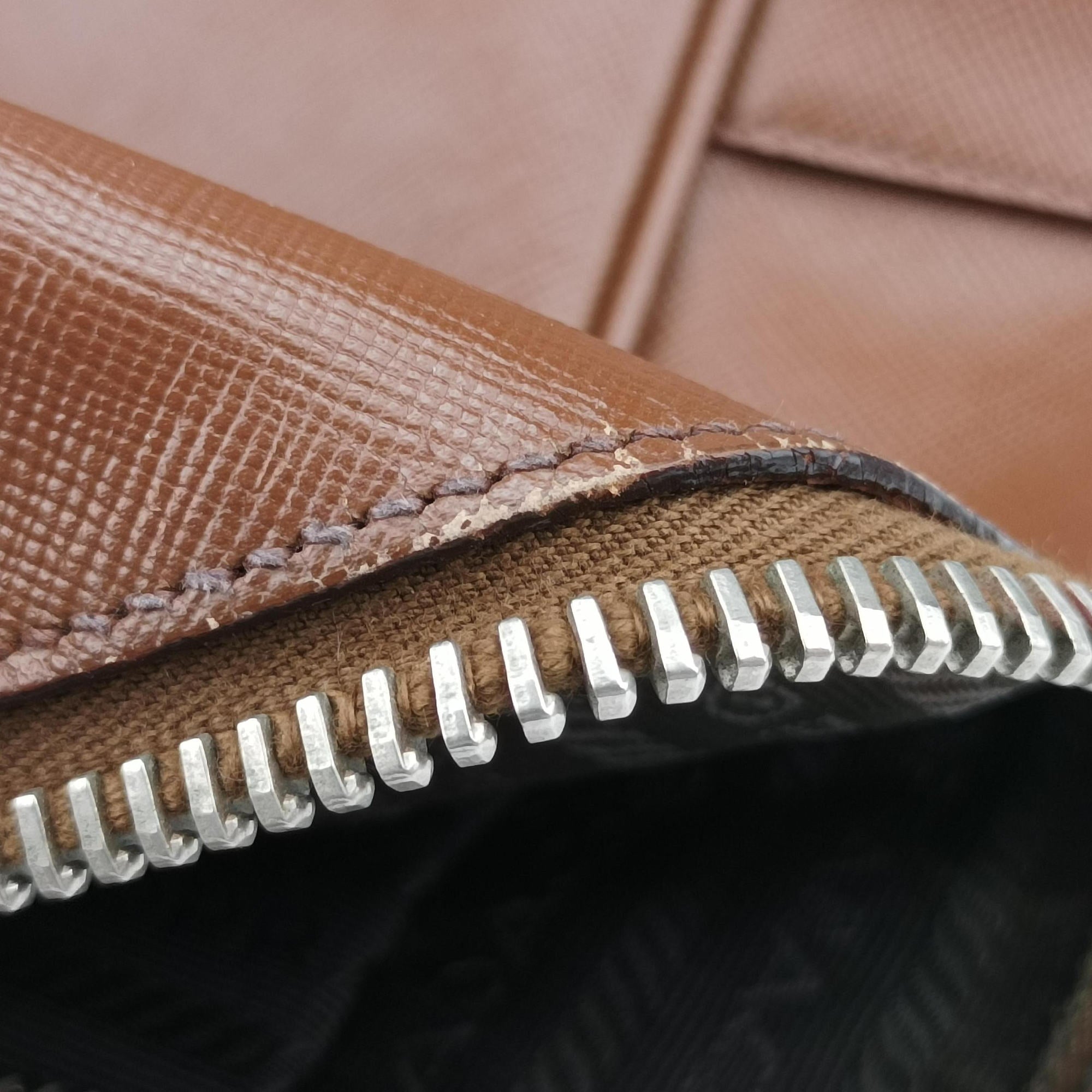 Pre-owned Prada business bag briefcase Brown SAFFIANO Leather 2VE363 handbag | stylenewstar