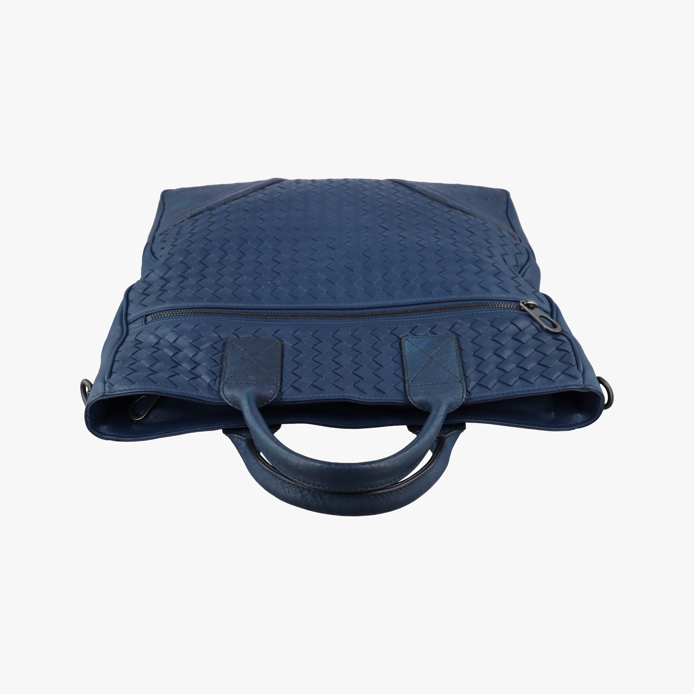 Pre-owned Bottega Veneta Intrecciato Navy Lambskin × Ostrich Leather  shoulderbag | stylenewstar