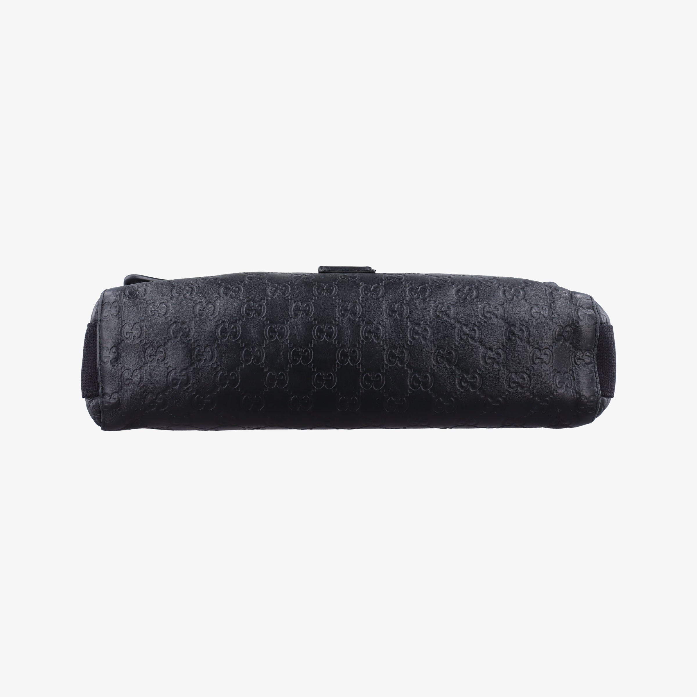 Pre-owned Gucci Guccissima Messenger Black Leather 246067 shoulderbag | stylenewstar