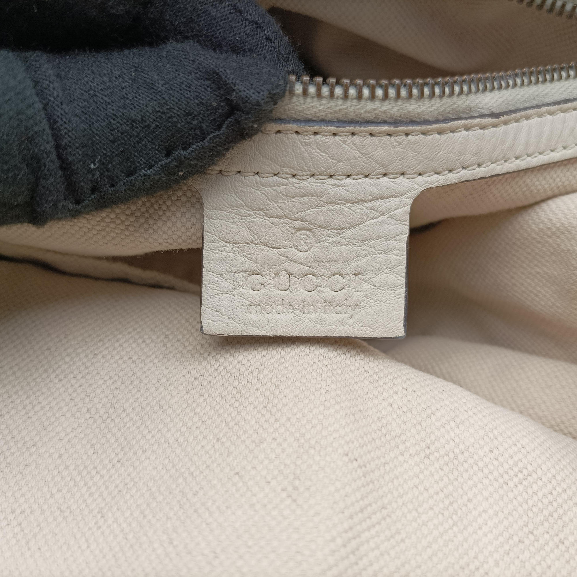 Pre-owned Gucci Twill Interlocking G White Leather 309529 handbag | stylenewstar