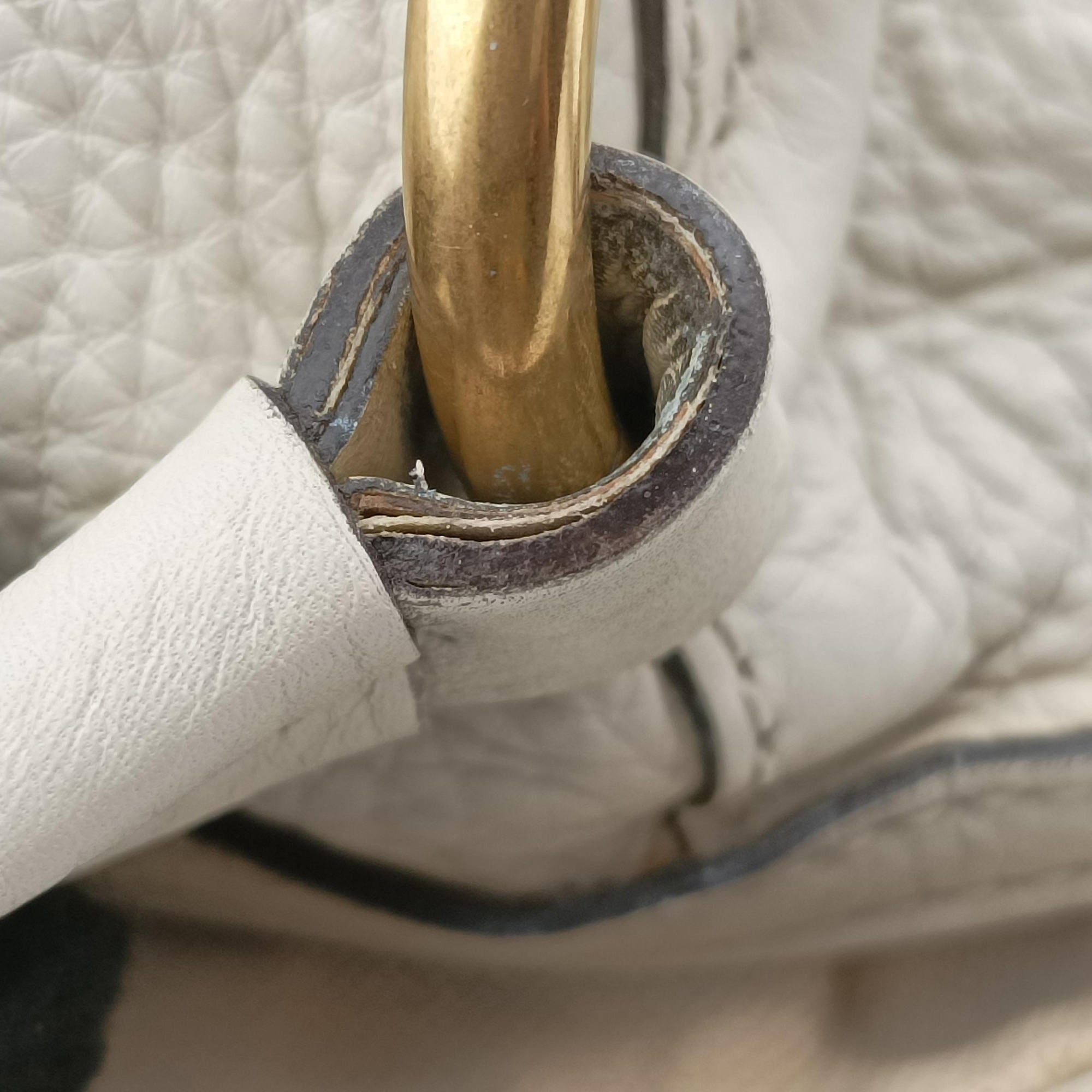 Pre-owned Gucci Twill Interlocking G White Leather 309529 handbag | stylenewstar