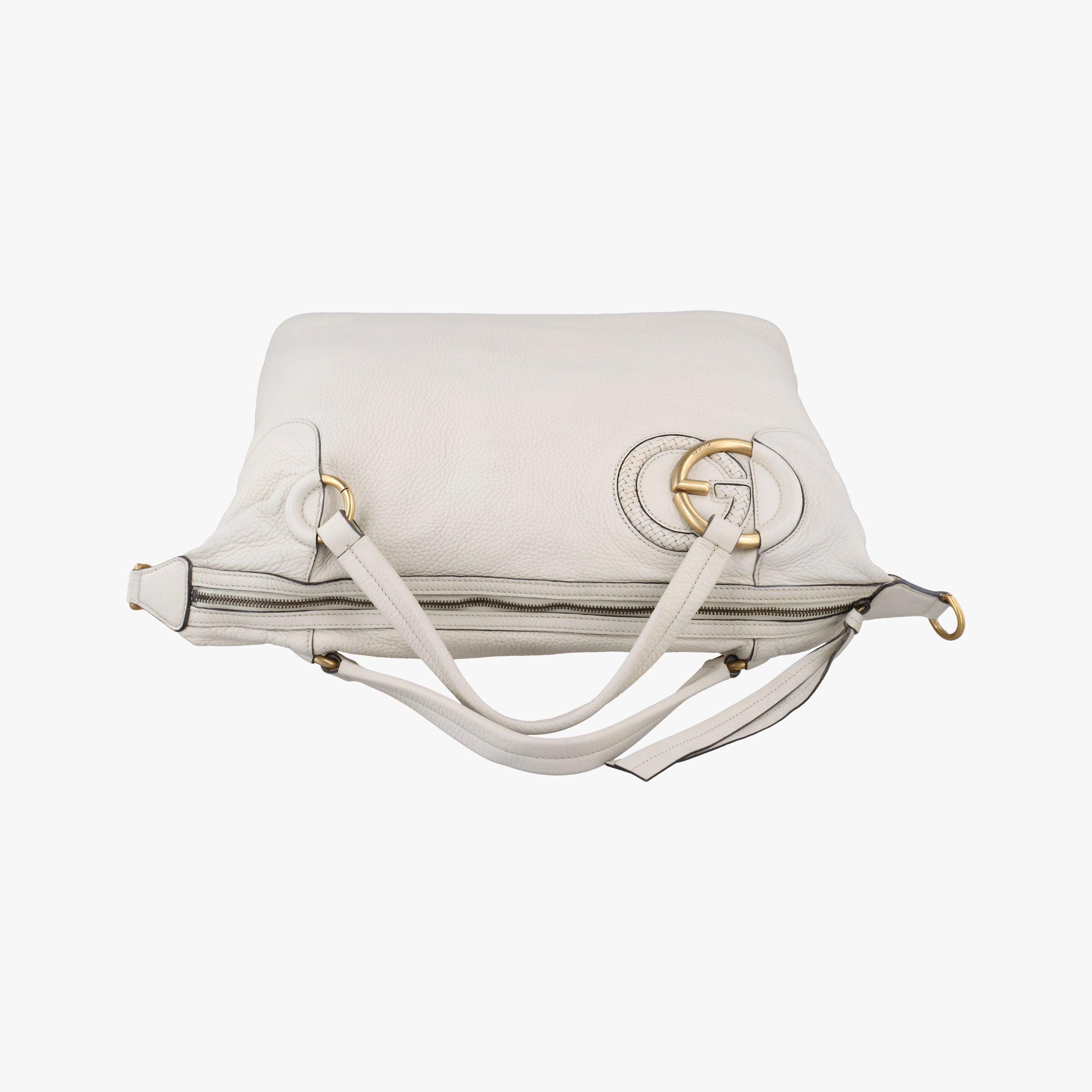 Pre-owned Gucci Twill Interlocking G White Leather 309529 handbag | stylenewstar