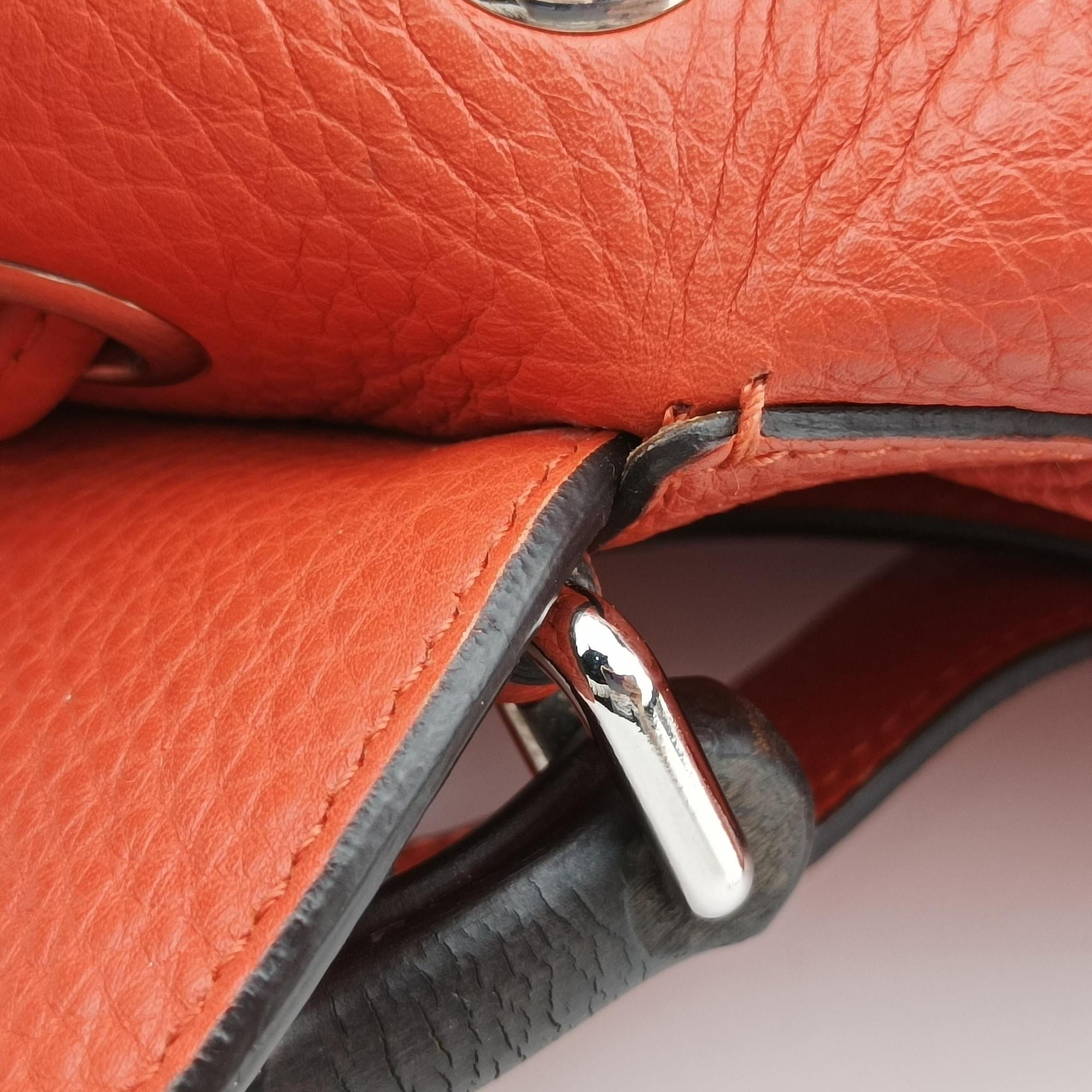 Pre-owned Gucci Bamboo fringe tassel Orange Leather 387149 backpack/rucksack | stylenewstar