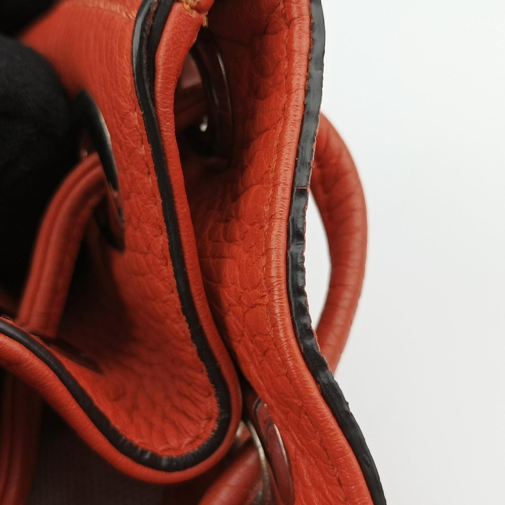 Pre-owned Gucci Bamboo fringe tassel Orange Leather 387149 backpack/rucksack | stylenewstar