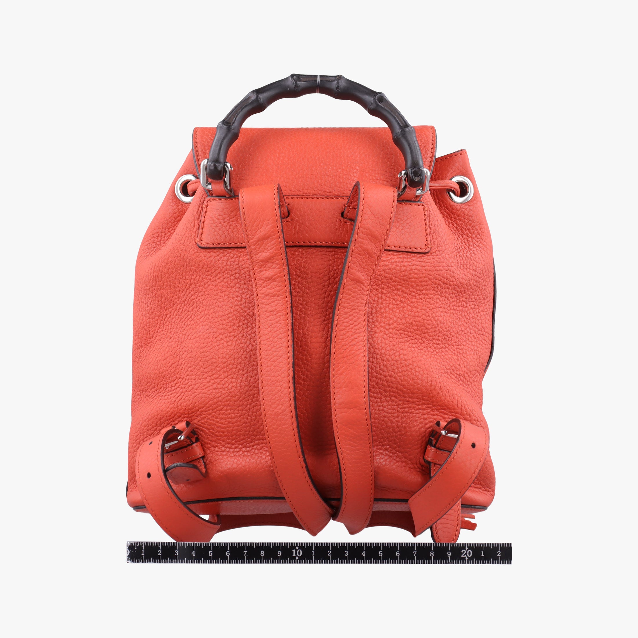 Pre-owned Gucci Bamboo fringe tassel Orange Leather 387149 backpack/rucksack | stylenewstar
