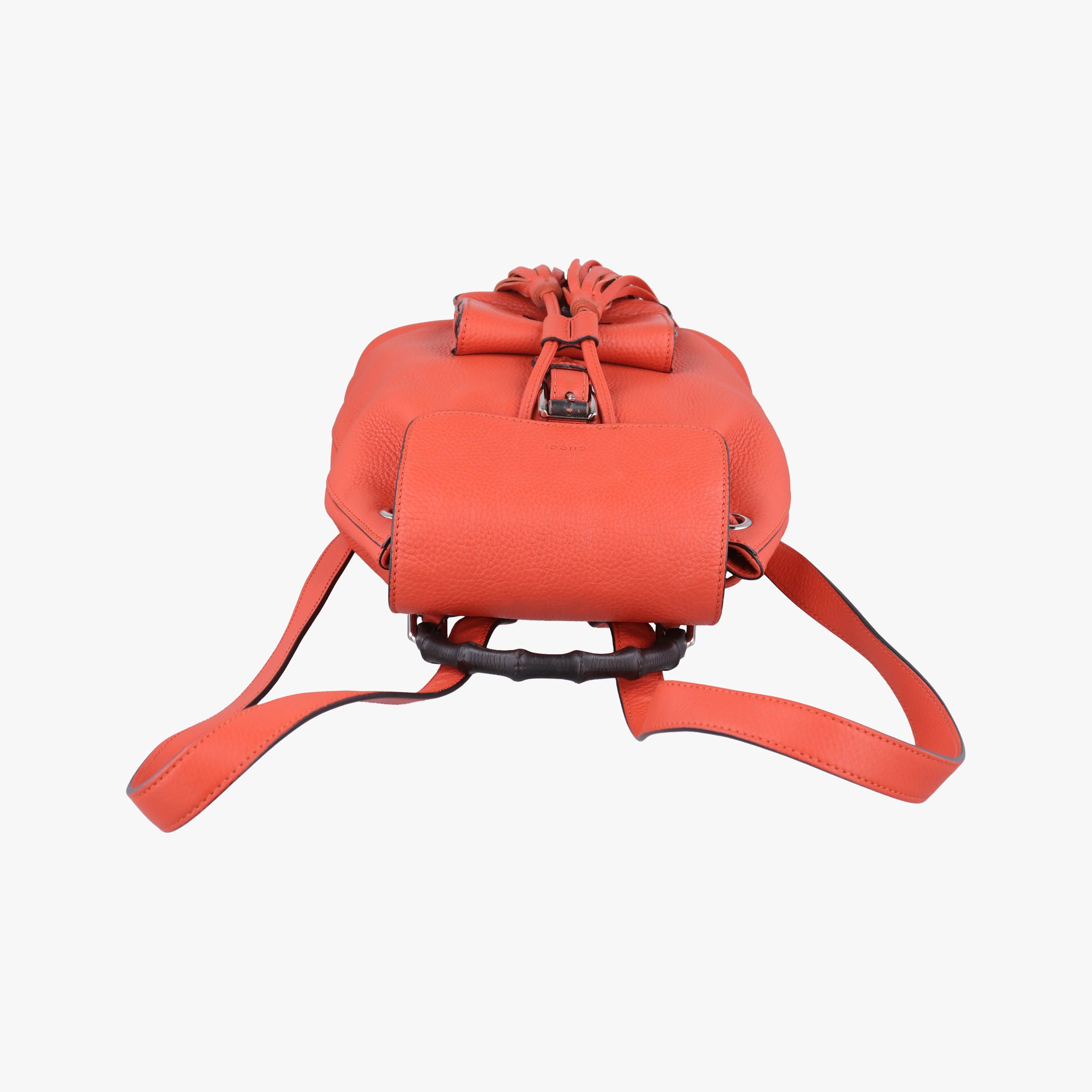 Pre-owned Gucci Bamboo fringe tassel Orange Leather 387149 backpack/rucksack | stylenewstar