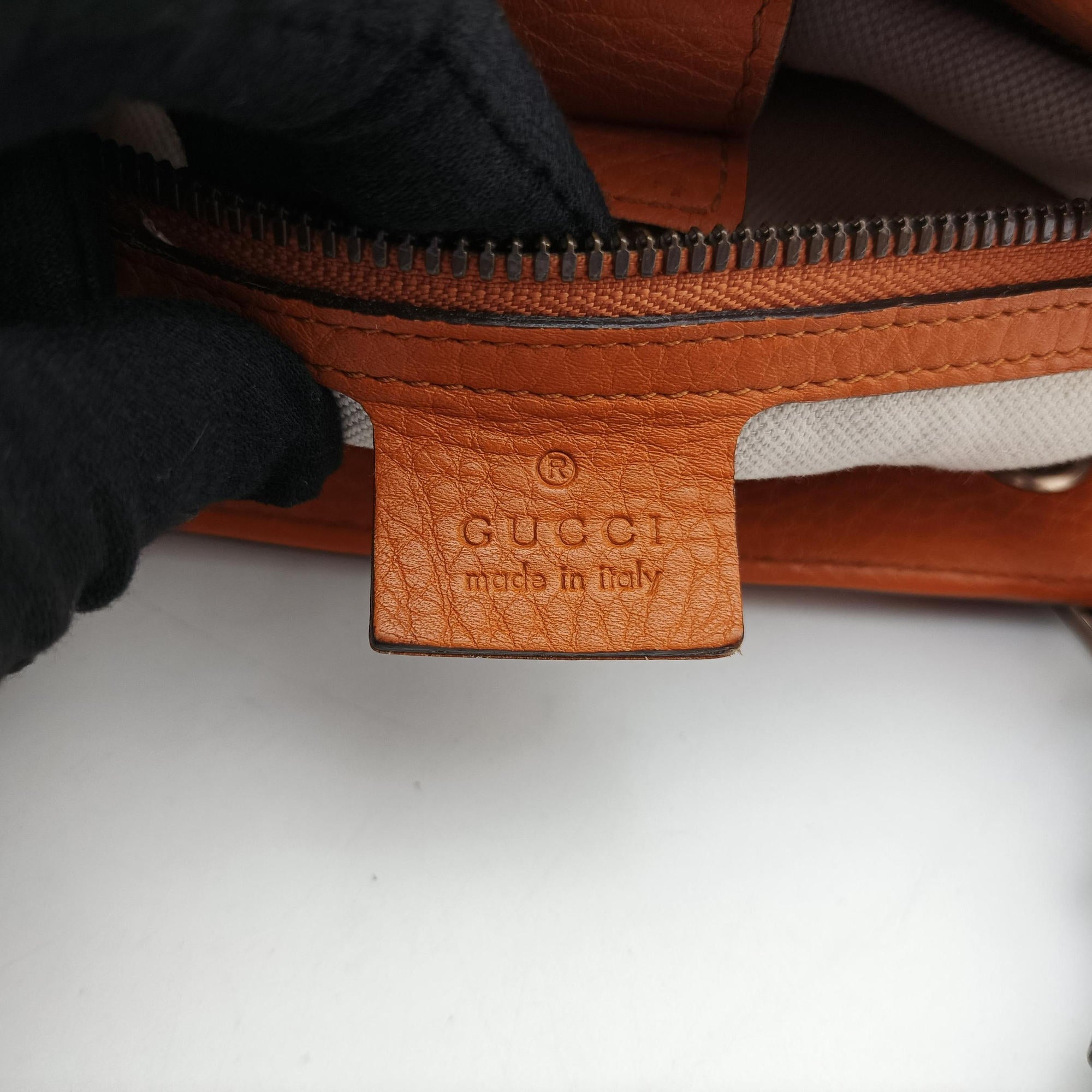 Pre-owned Gucci Bamboo Shopper Orange Leather 323660 shoulderbag | stylenewstar