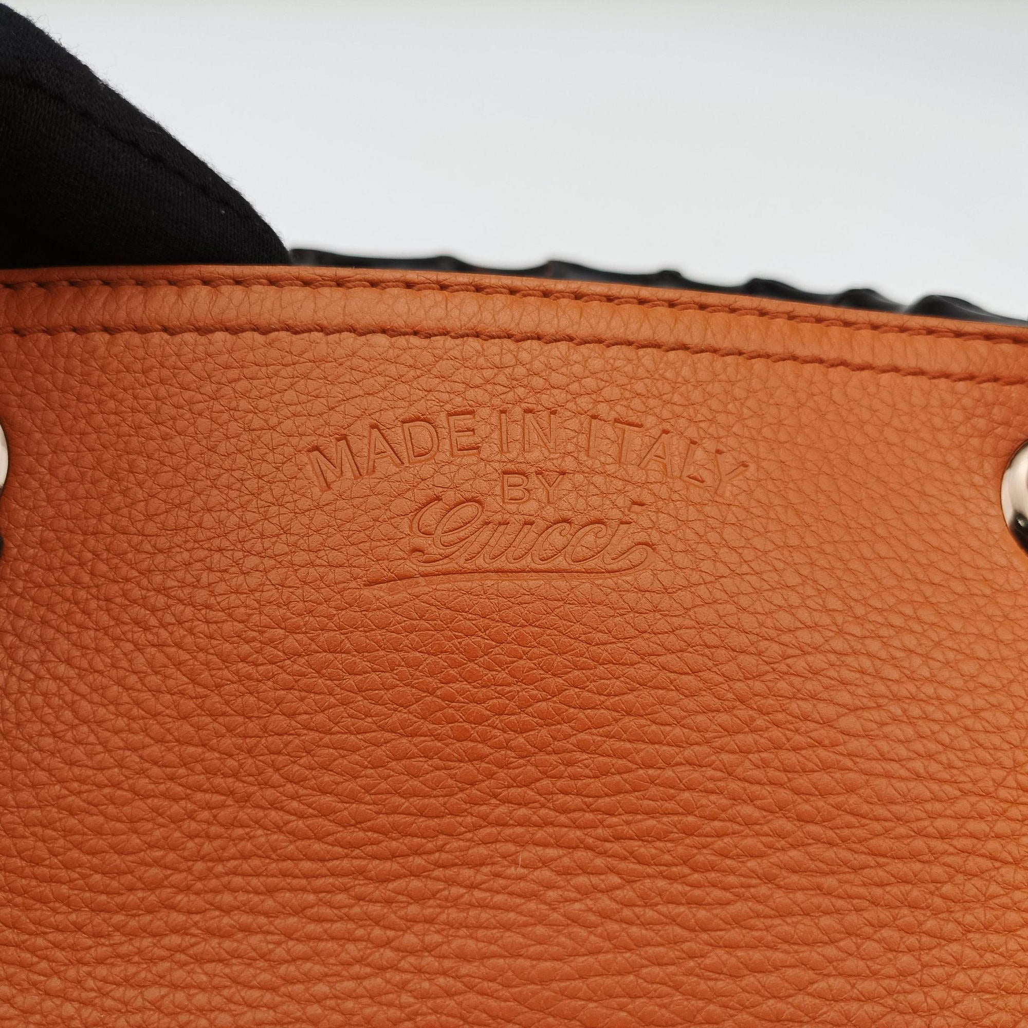 Pre-owned Gucci Bamboo Shopper Orange Leather 323660 shoulderbag | stylenewstar