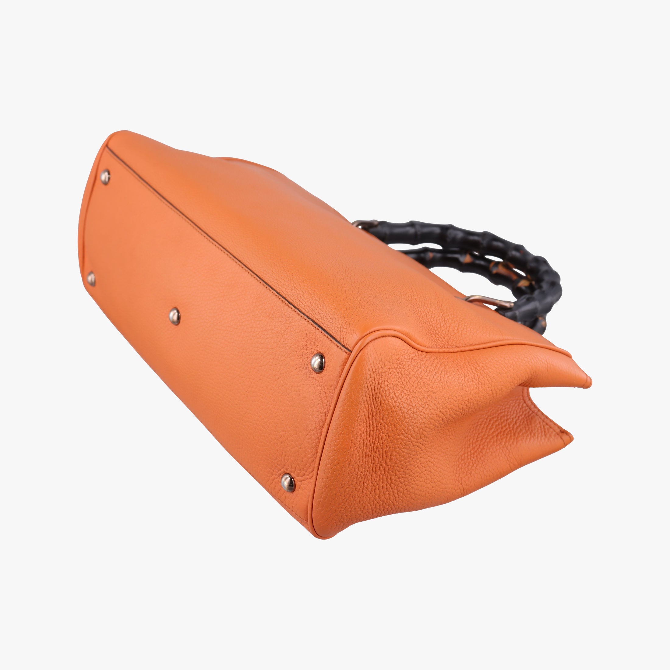 Pre-owned Gucci Bamboo Shopper Orange Leather 323660 shoulderbag | stylenewstar