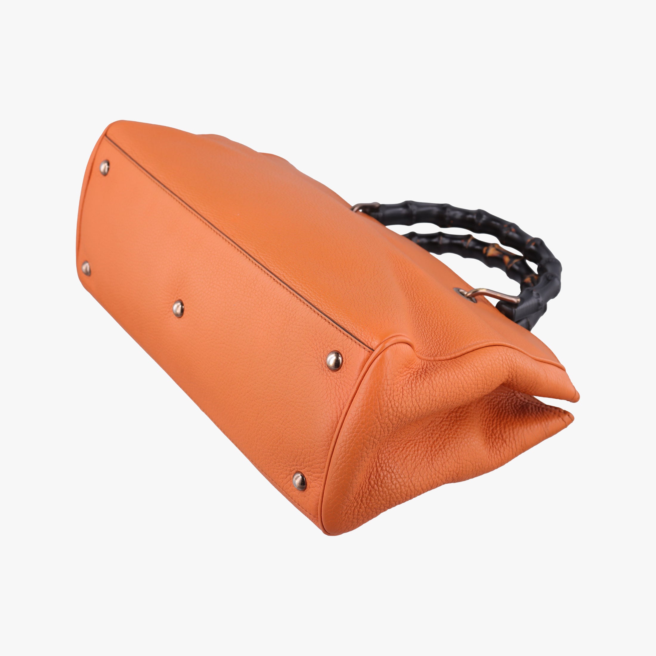 Pre-owned Gucci Bamboo Shopper Orange Leather 323660 shoulderbag | stylenewstar