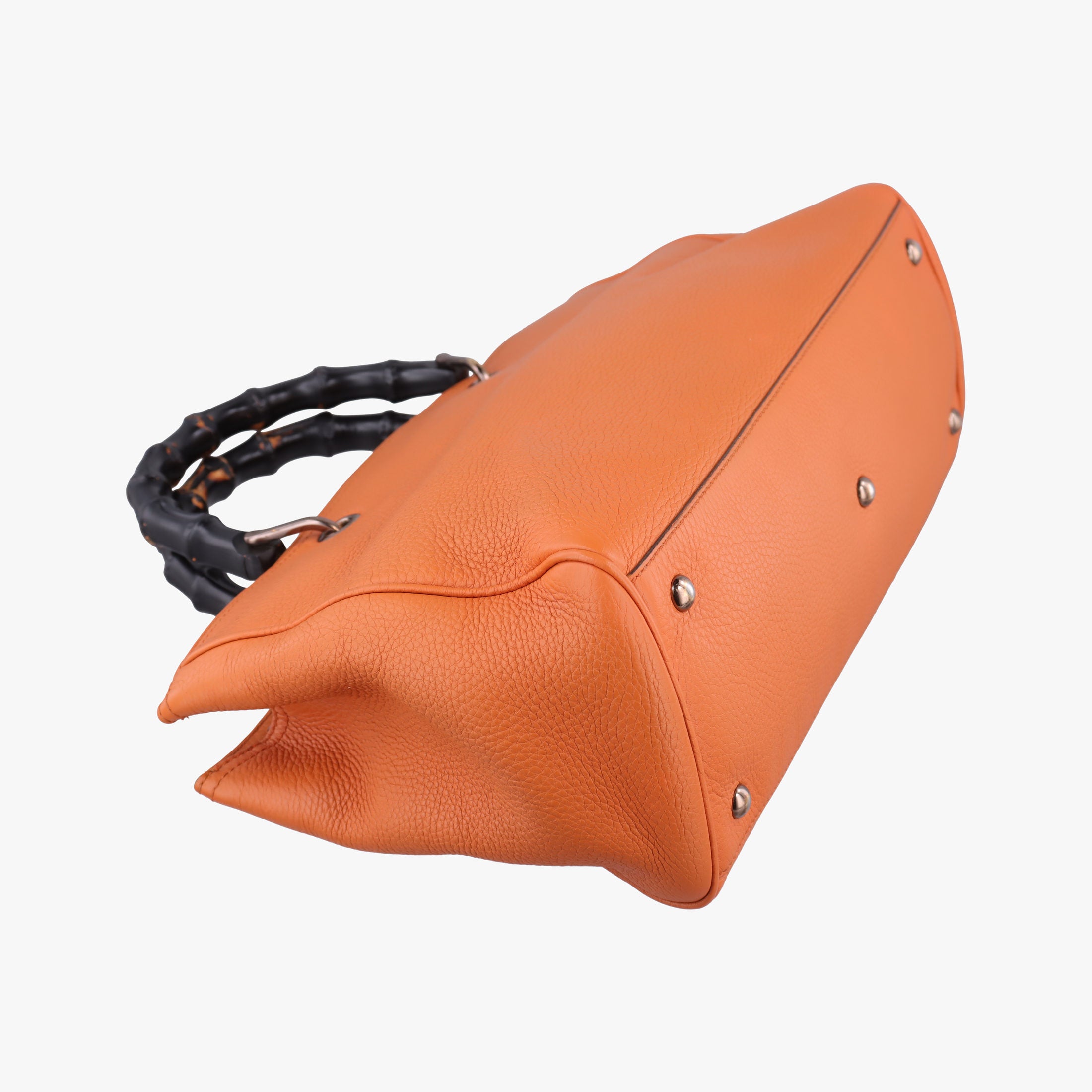 Pre-owned Gucci Bamboo Shopper Orange Leather 323660 shoulderbag | stylenewstar