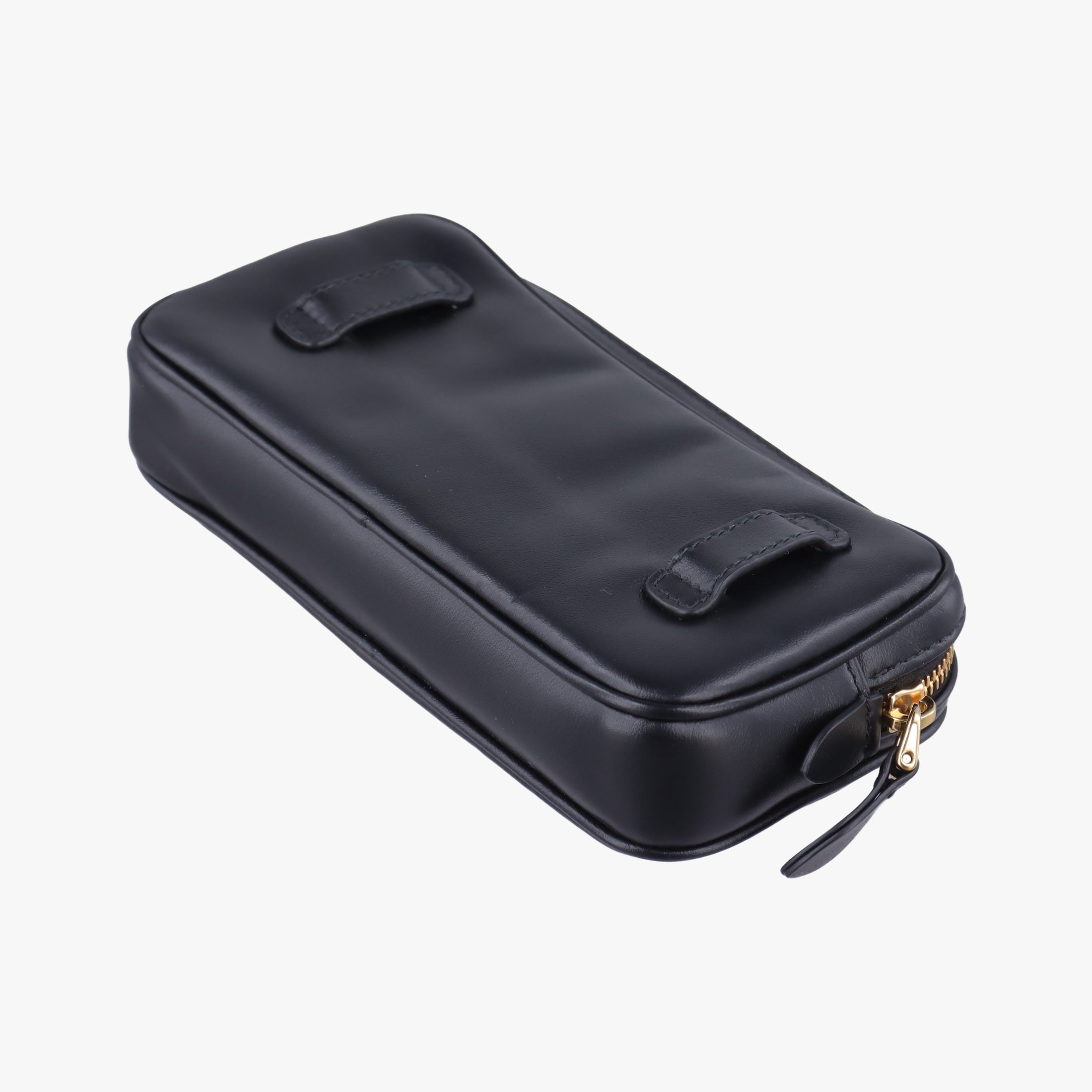 Pre-owned Miu Miu Logo belt Black leather  bum bag/waist bag | stylenewstar