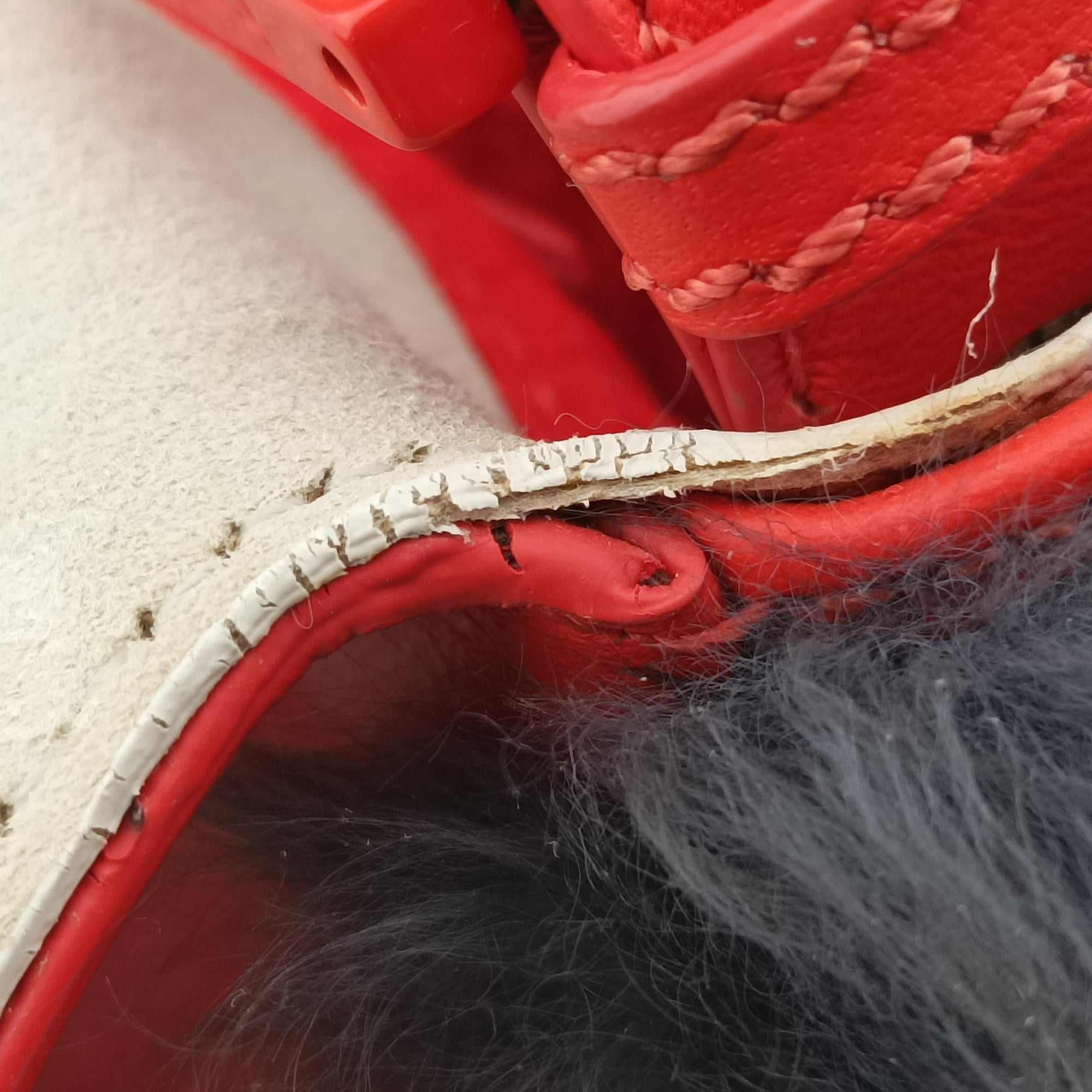 Pre-owned Fendi Bag Bugs Monster Red × Blue Calfskin × Fox Fur × Mink  handbag | stylenewstar