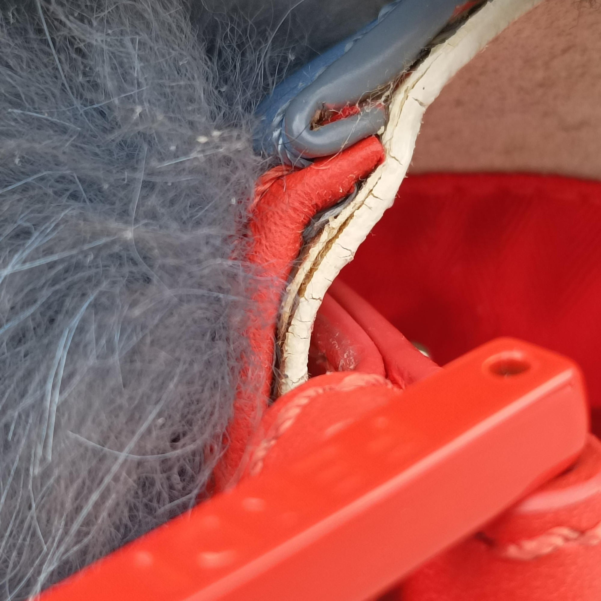 Pre-owned Fendi Bag Bugs Monster Red × Blue Calfskin × Fox Fur × Mink  handbag | stylenewstar