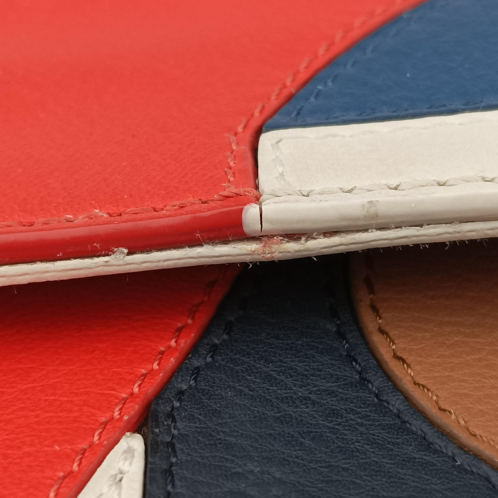 Pre-owned Fendi Bag Bugs Monster Red × Blue Calfskin × Fox Fur × Mink  handbag | stylenewstar