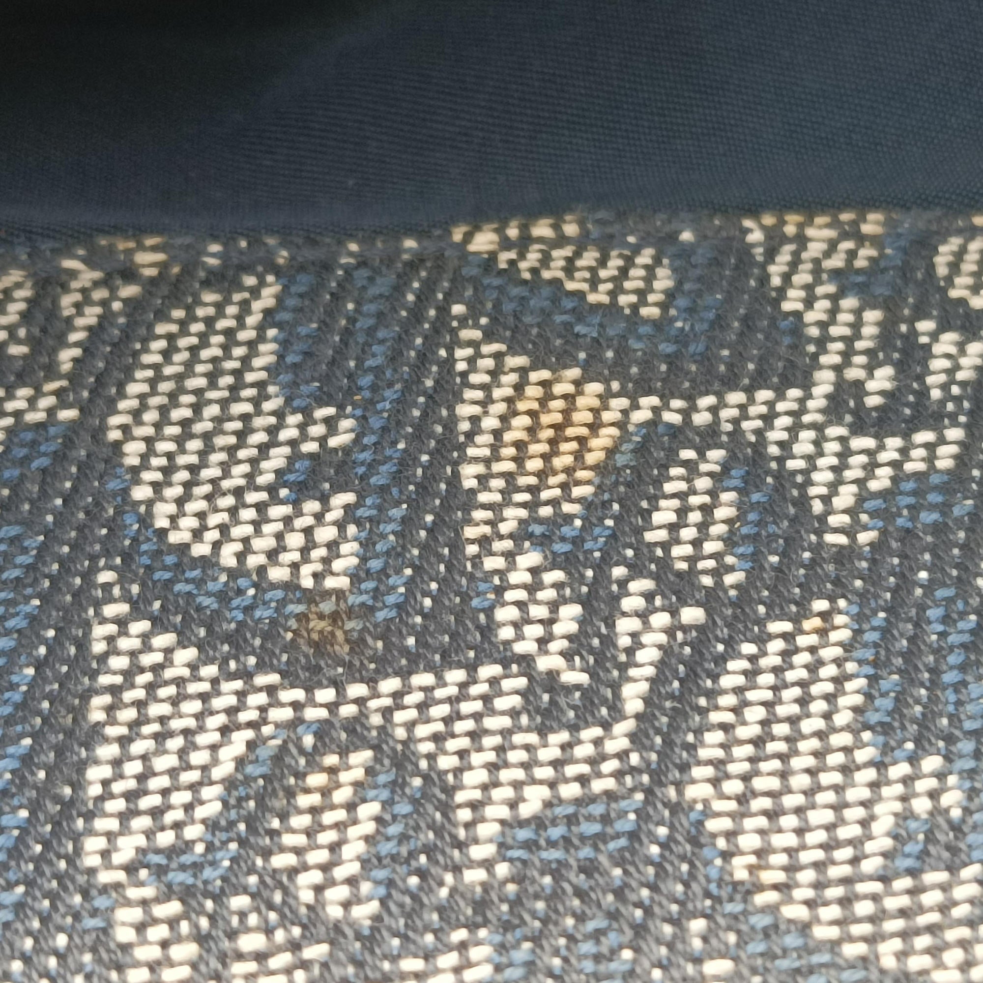 Pre-owned Christian Dior Trotter Tote Navy Jacquard × Leather  handbag | stylenewstar