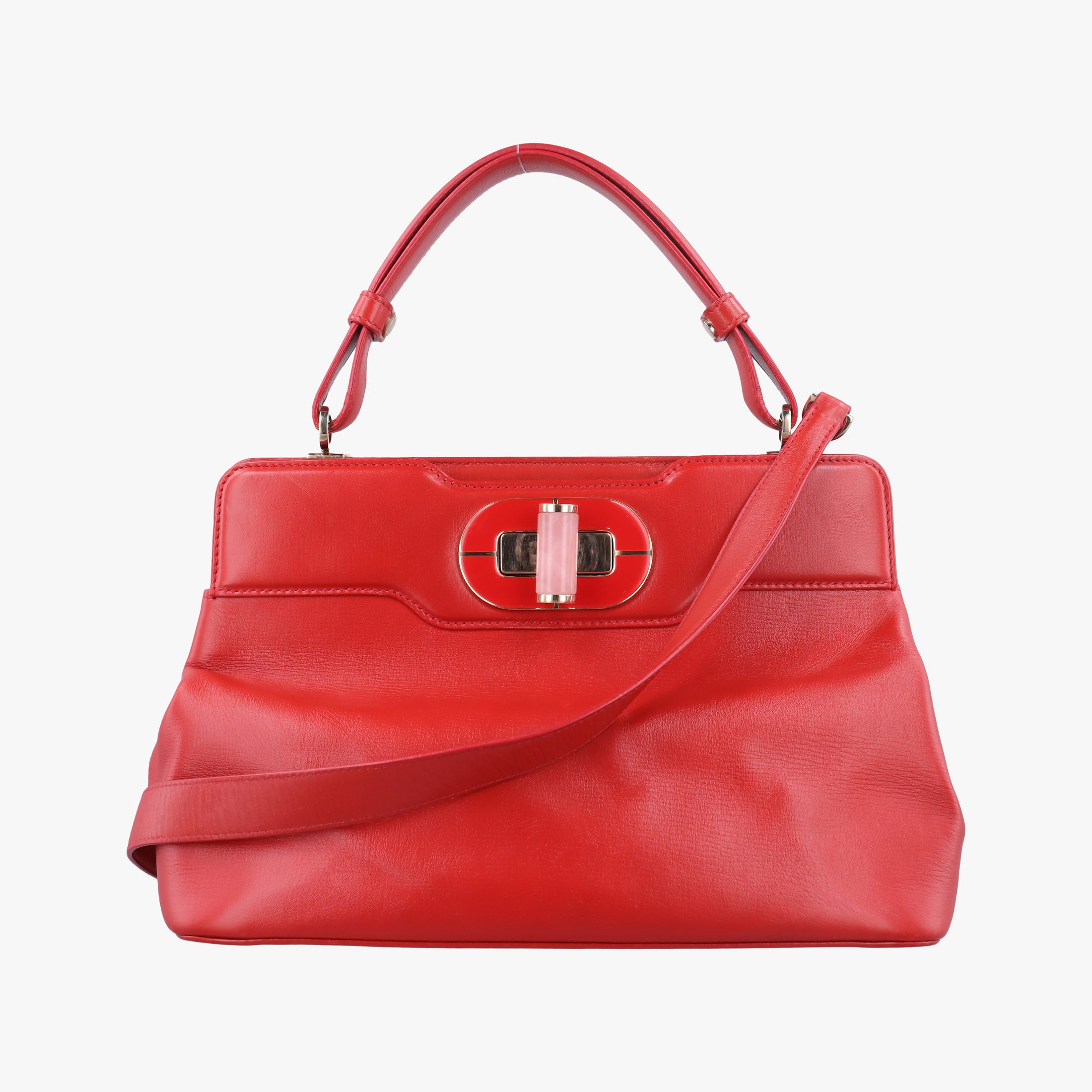 Vintage Bvlgari Isabella Rossellini Red Leather  handbag | stylenewstar