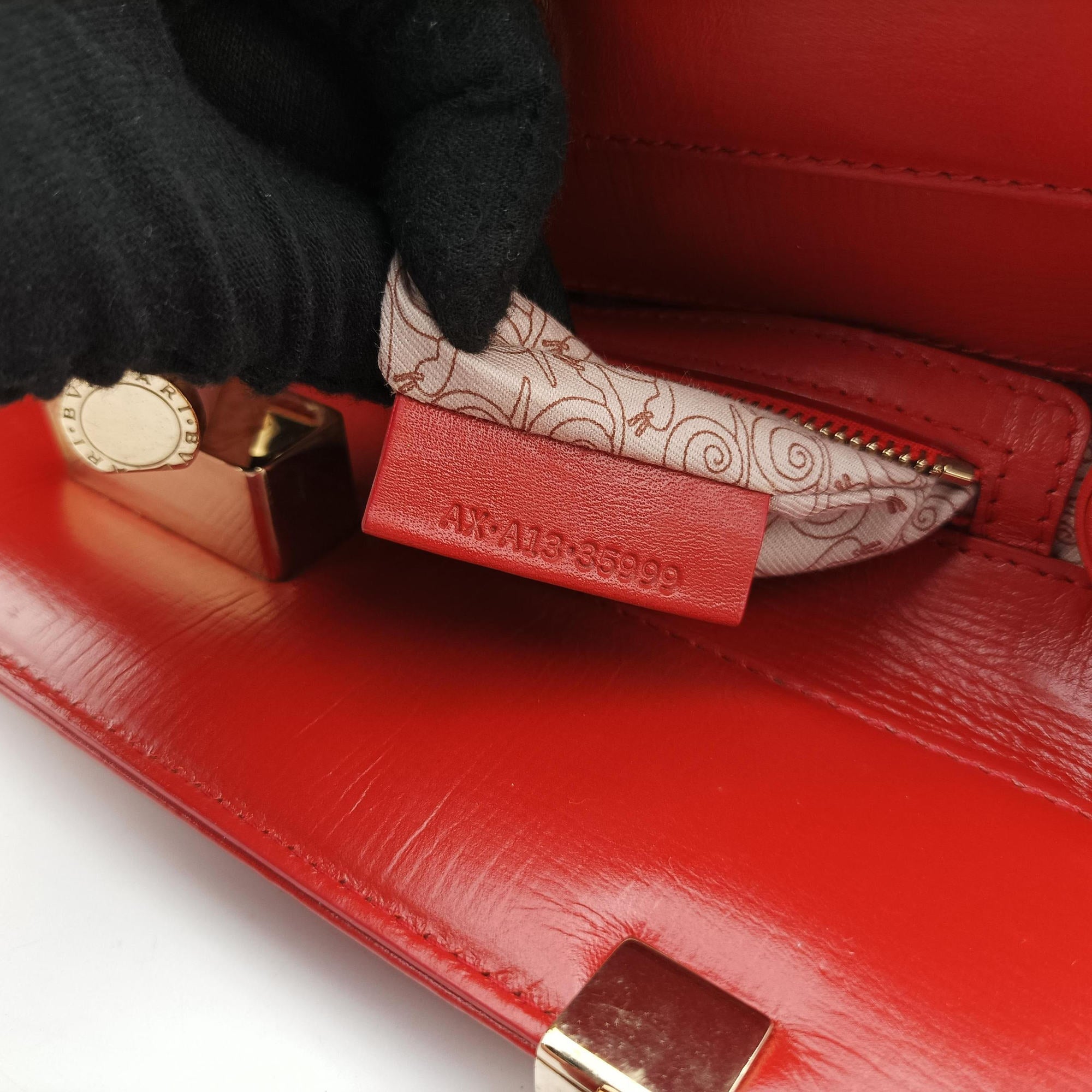 Vintage Bvlgari Isabella Rossellini Red Leather  handbag | stylenewstar