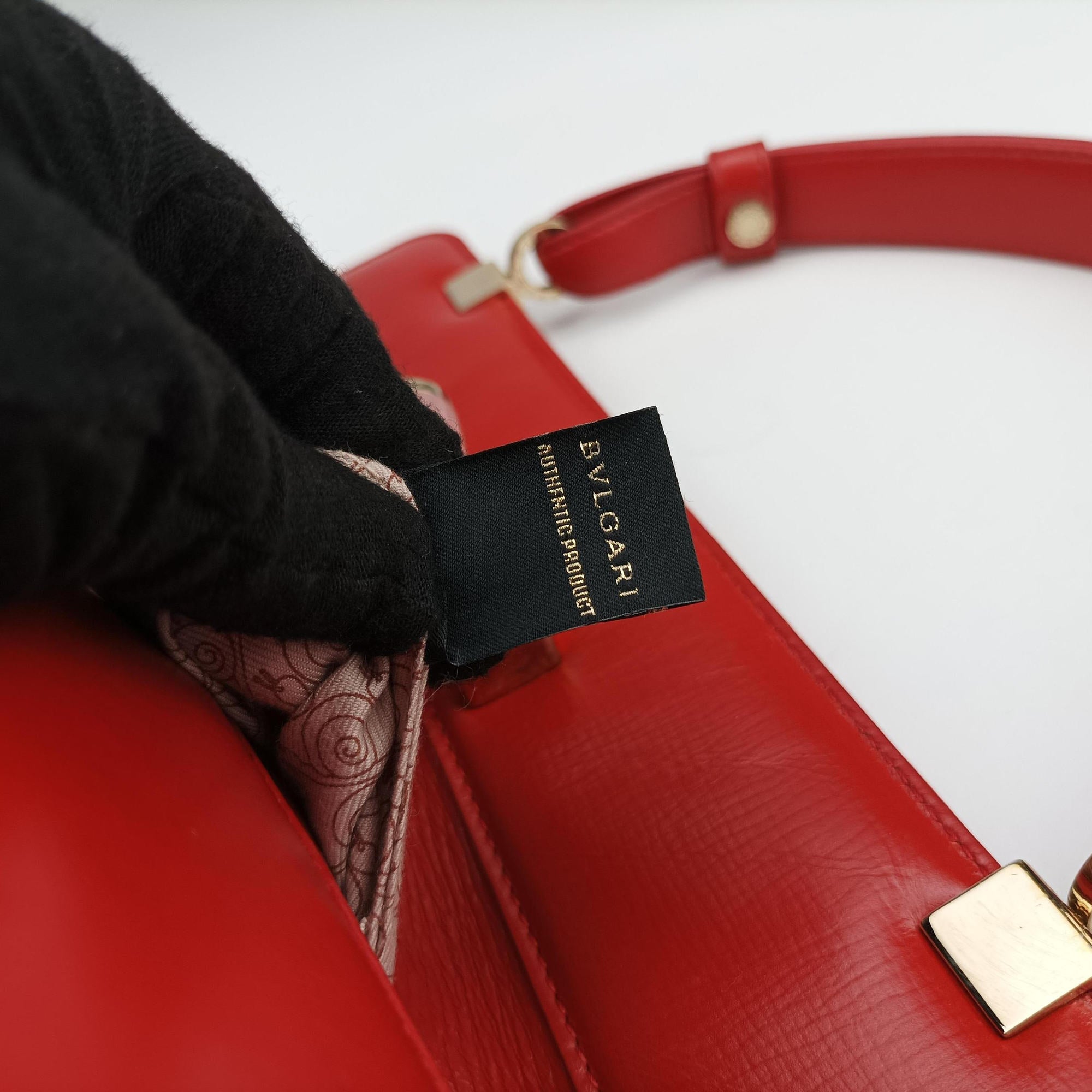 Vintage Bvlgari Isabella Rossellini Red Leather  handbag | stylenewstar