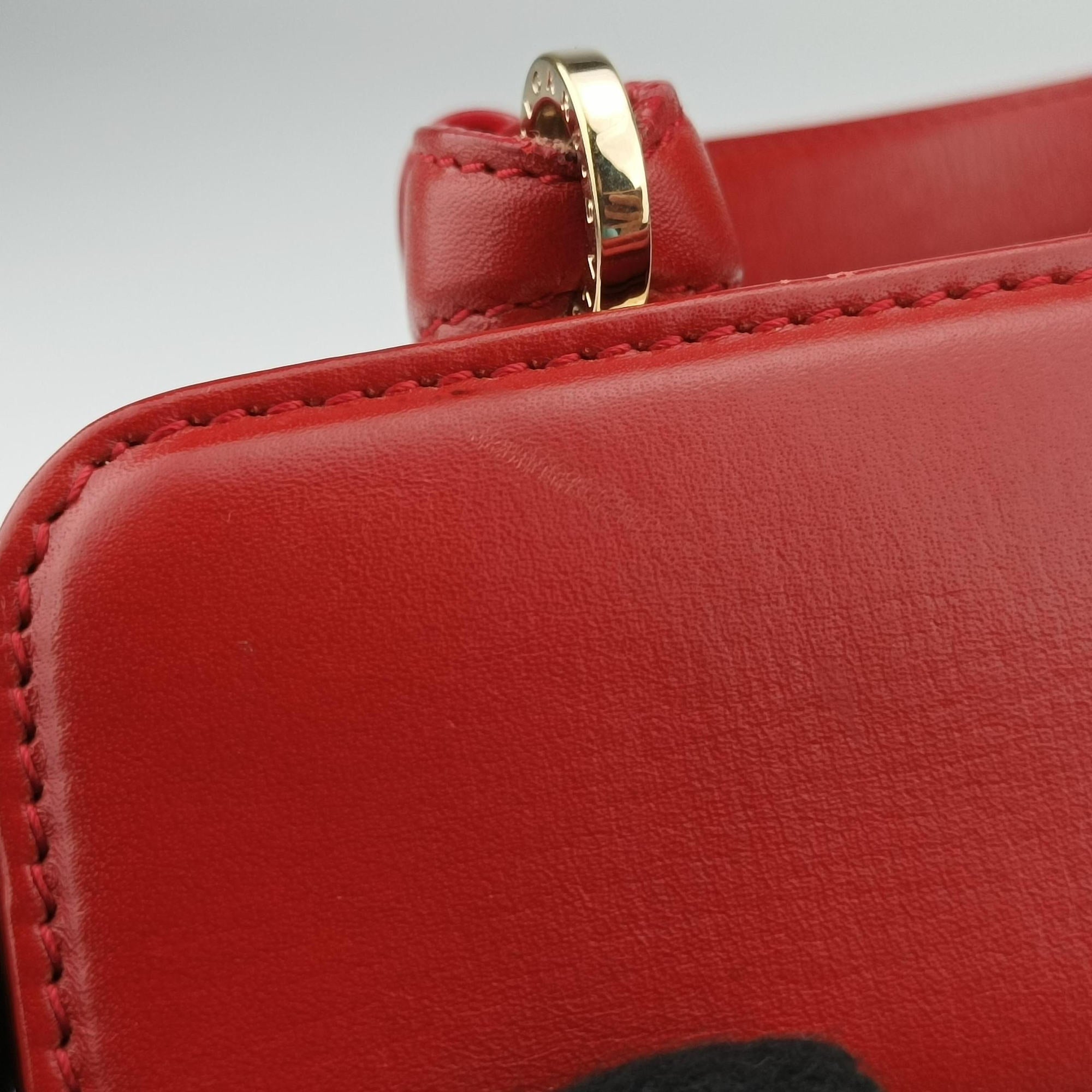Vintage Bvlgari Isabella Rossellini Red Leather  handbag | stylenewstar