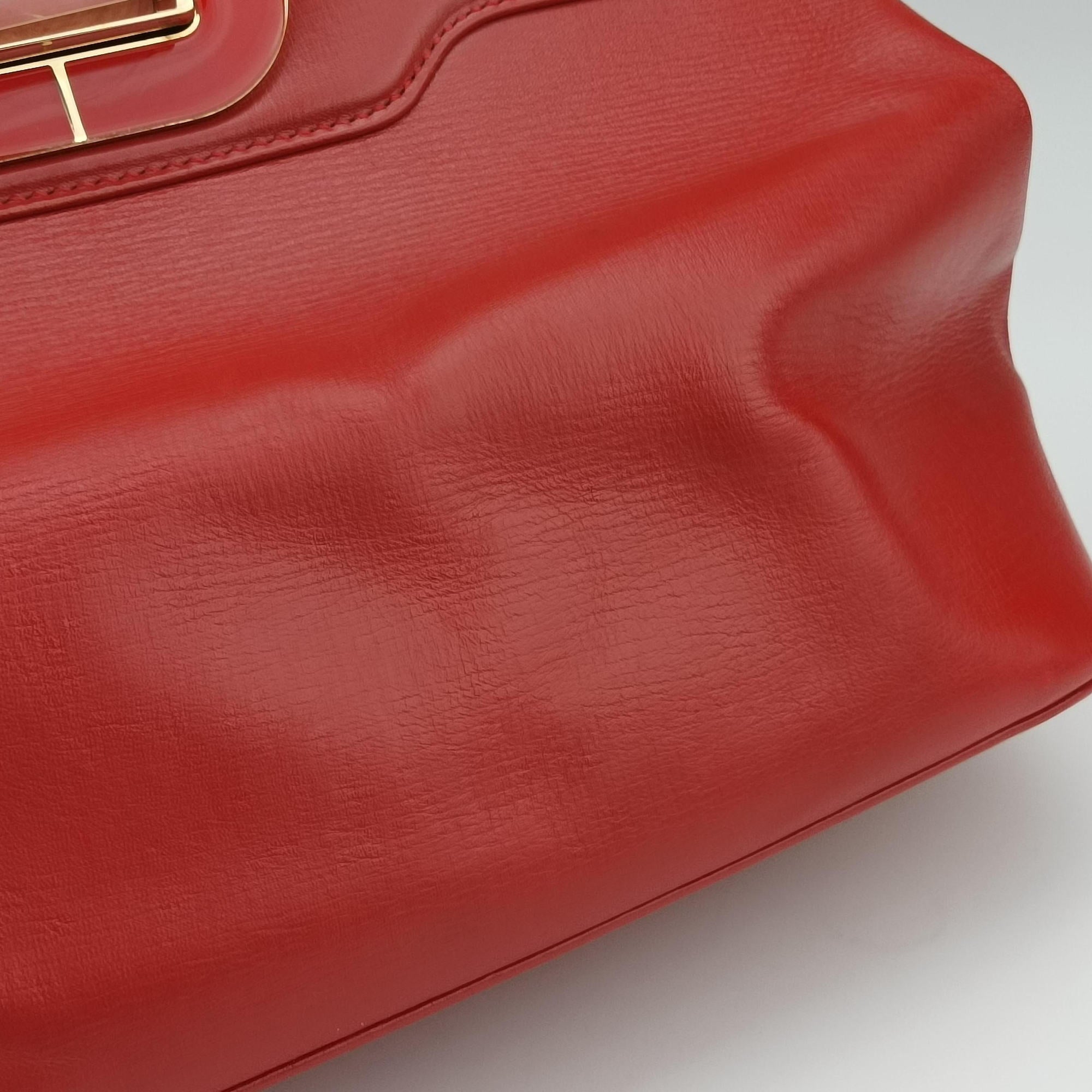 Vintage Bvlgari Isabella Rossellini Red Leather  handbag | stylenewstar