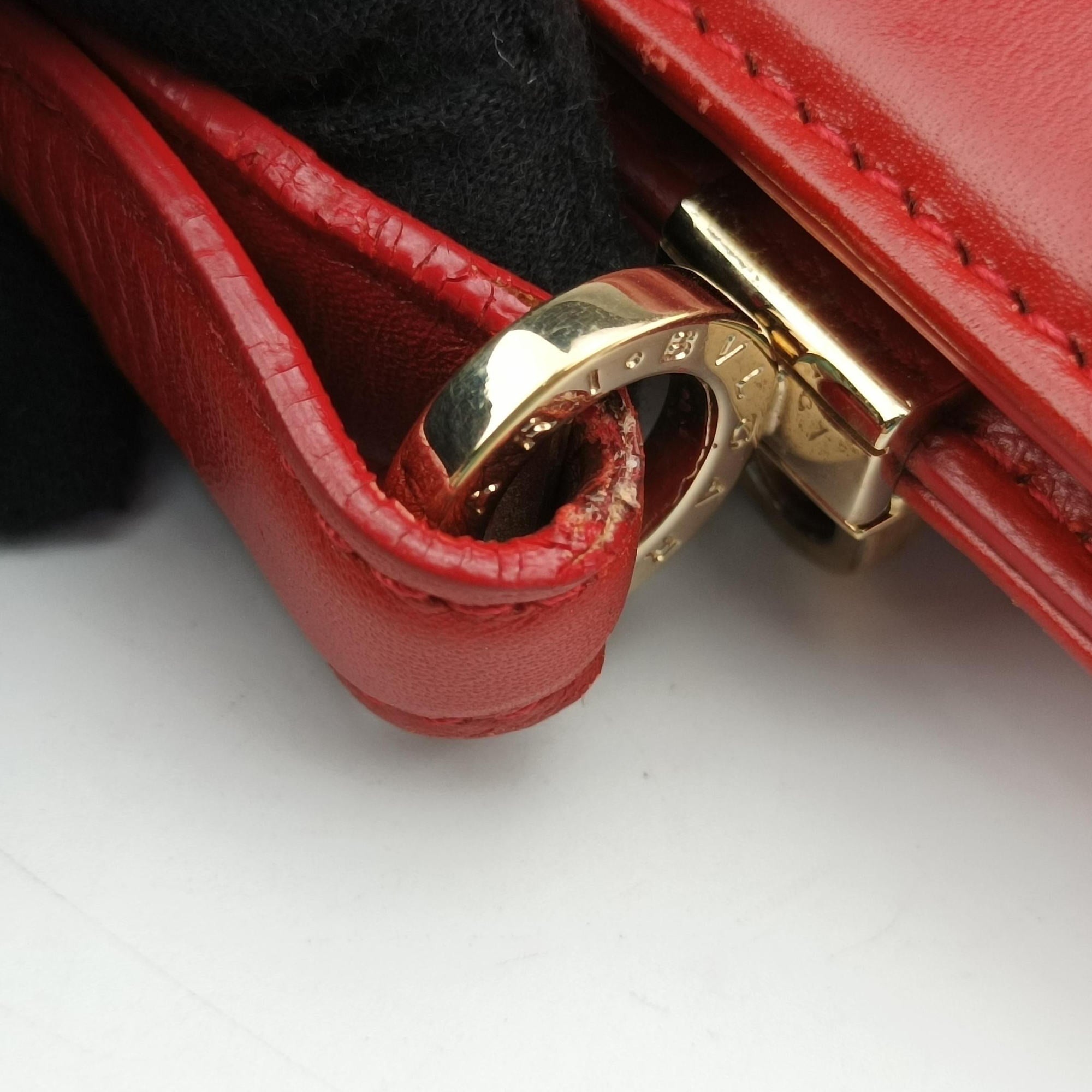 Vintage Bvlgari Isabella Rossellini Red Leather  handbag | stylenewstar