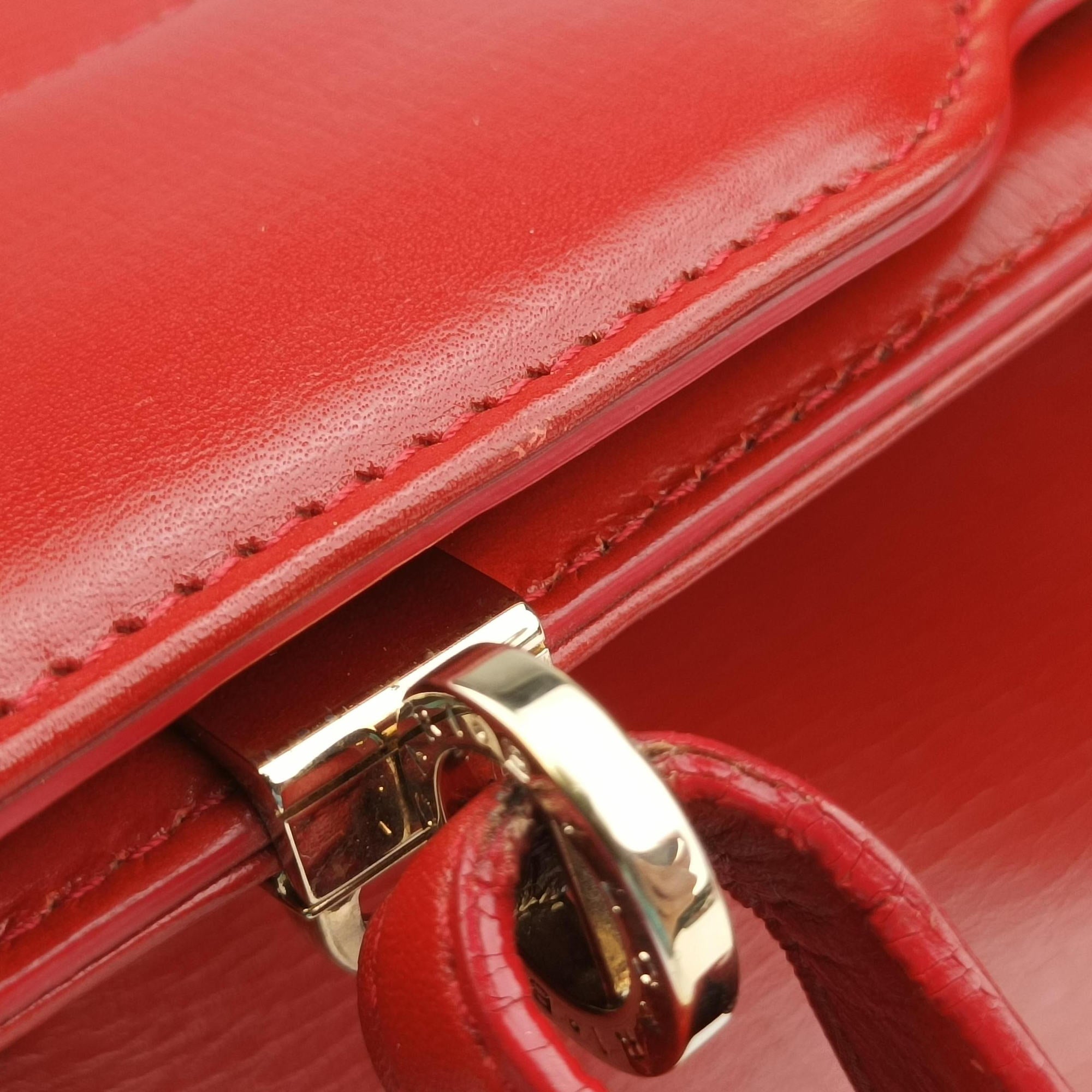 Vintage Bvlgari Isabella Rossellini Red Leather  handbag | stylenewstar