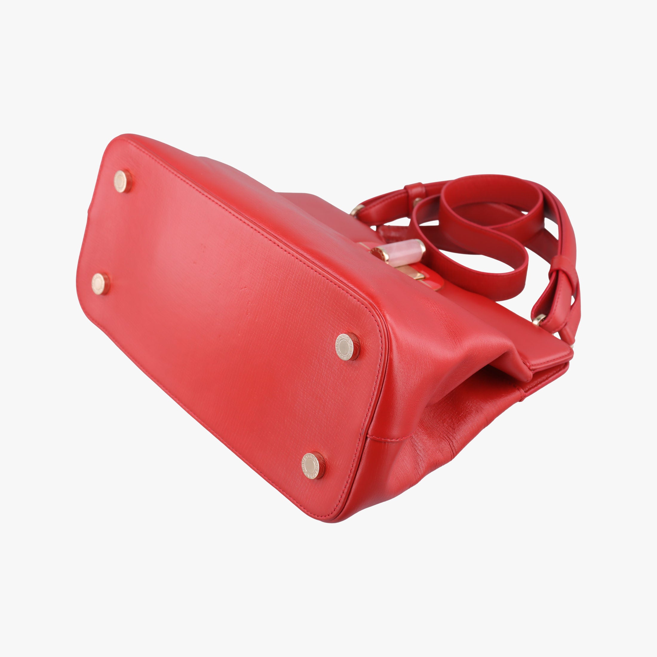 Vintage Bvlgari Isabella Rossellini Red Leather  handbag | stylenewstar