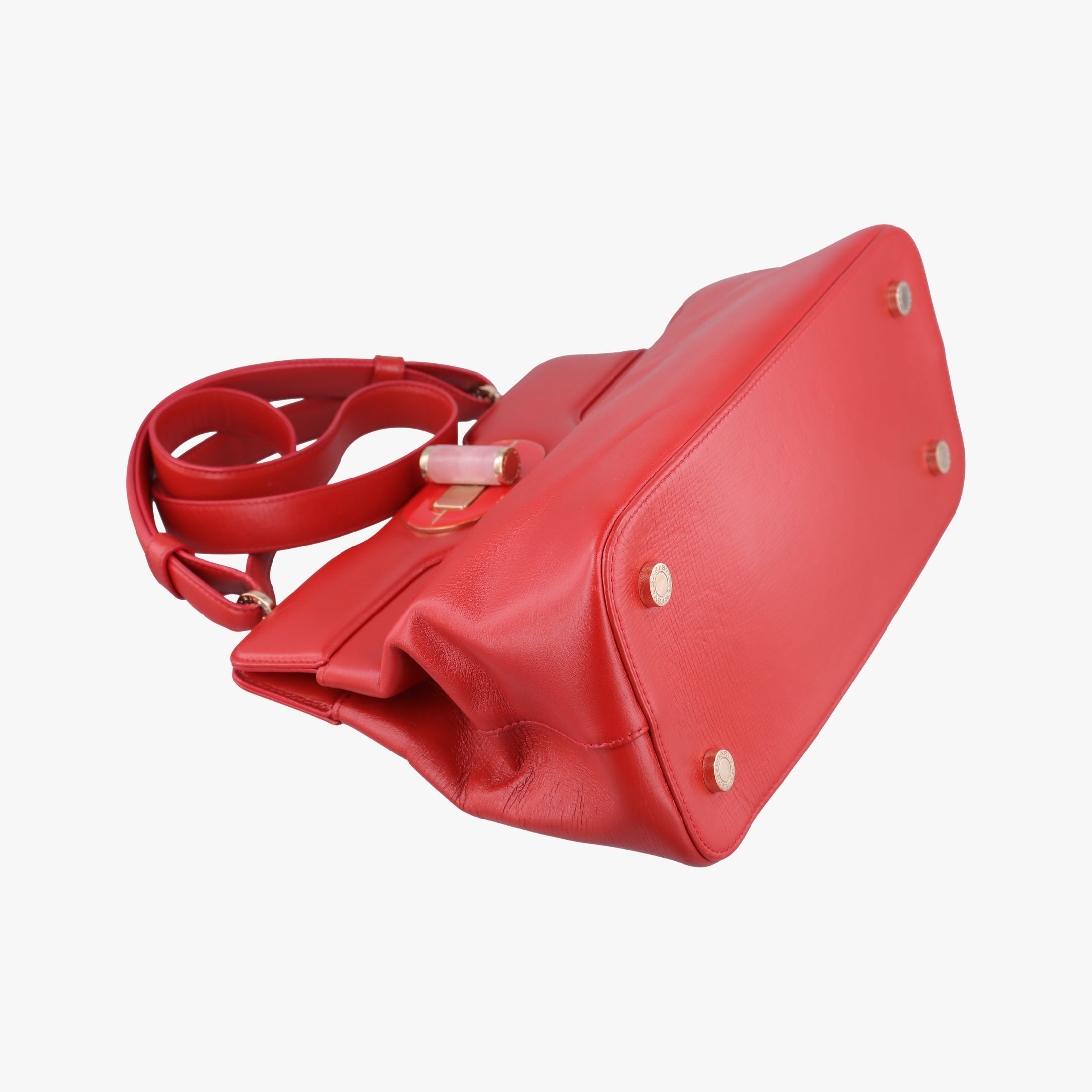 Vintage Bvlgari Isabella Rossellini Red Leather  handbag | stylenewstar