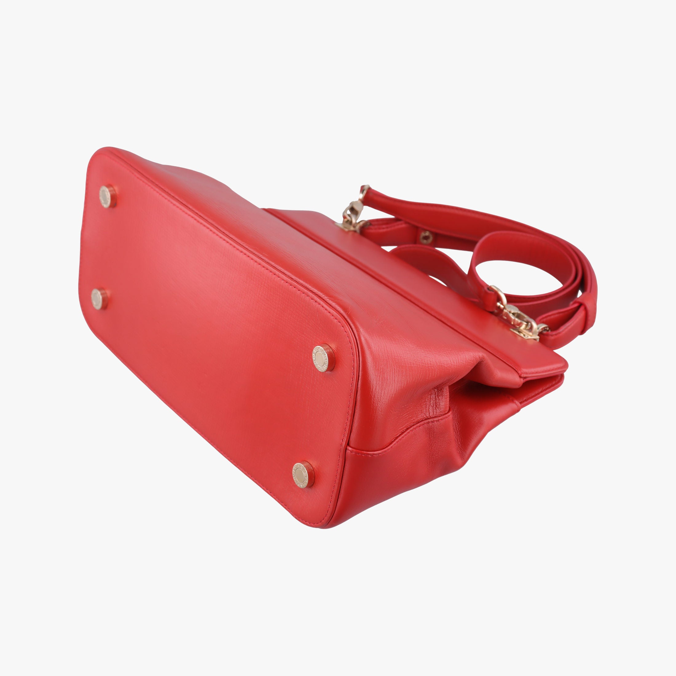Vintage Bvlgari Isabella Rossellini Red Leather  handbag | stylenewstar