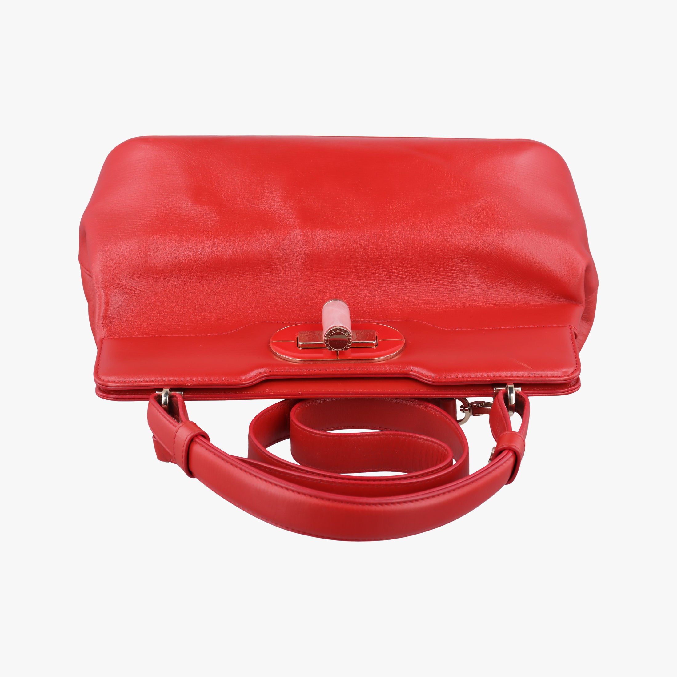 Vintage Bvlgari Isabella Rossellini Red Leather  handbag | stylenewstar