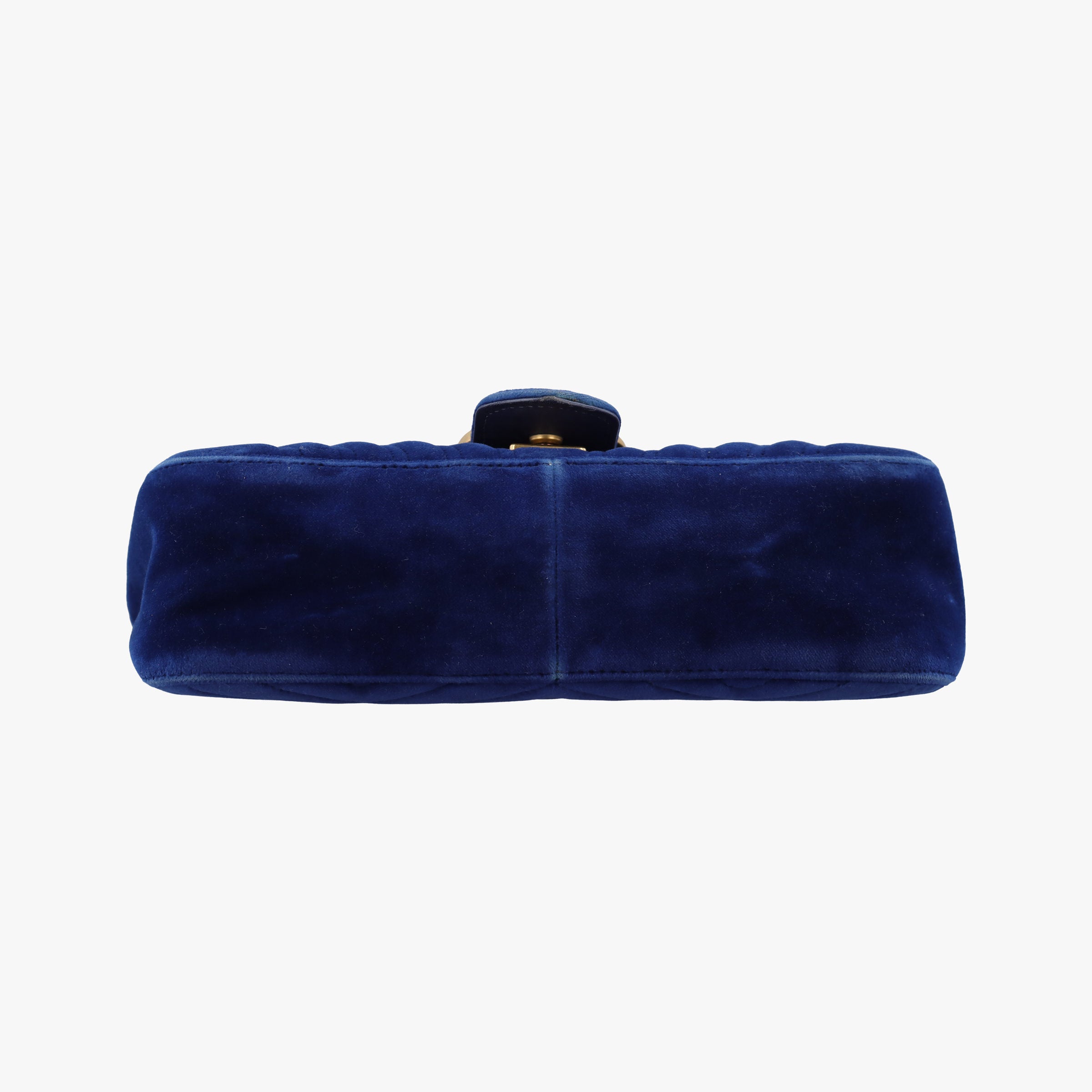 Pre-owned Gucci GG Marmont Blue velour 446744 shoulderbag | stylenewstar