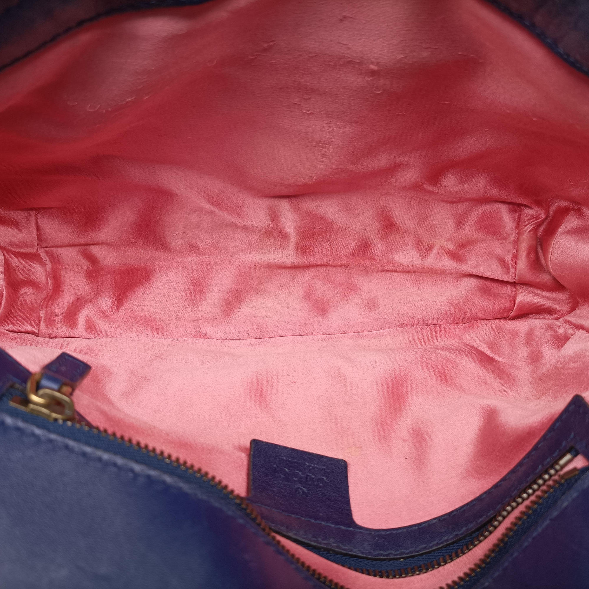 Pre-owned Gucci GG Marmont Blue velour 446744 shoulderbag | stylenewstar