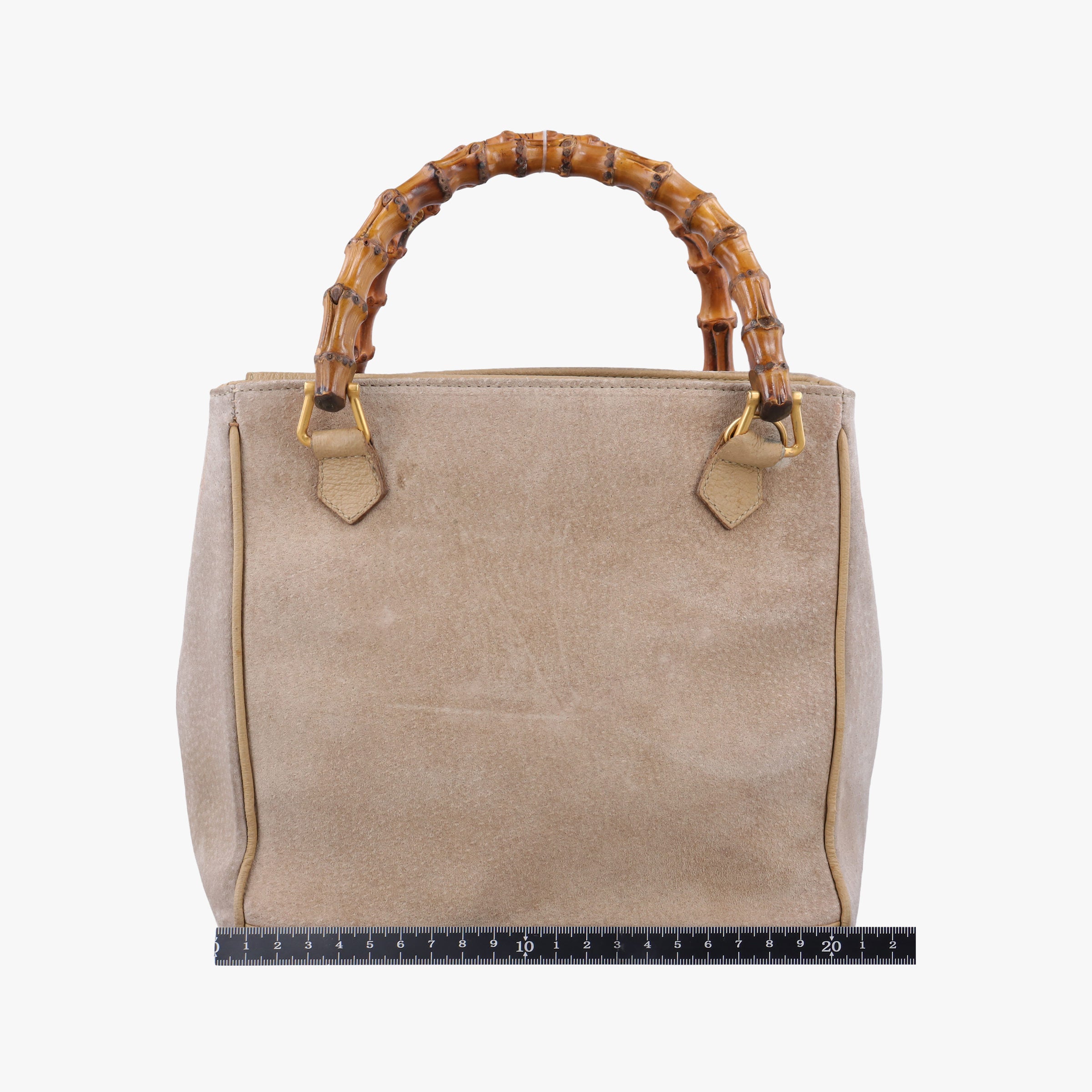 Pre-owned Gucci bamboo Beige Suede× Leather 001.12 handbag | stylenewstar