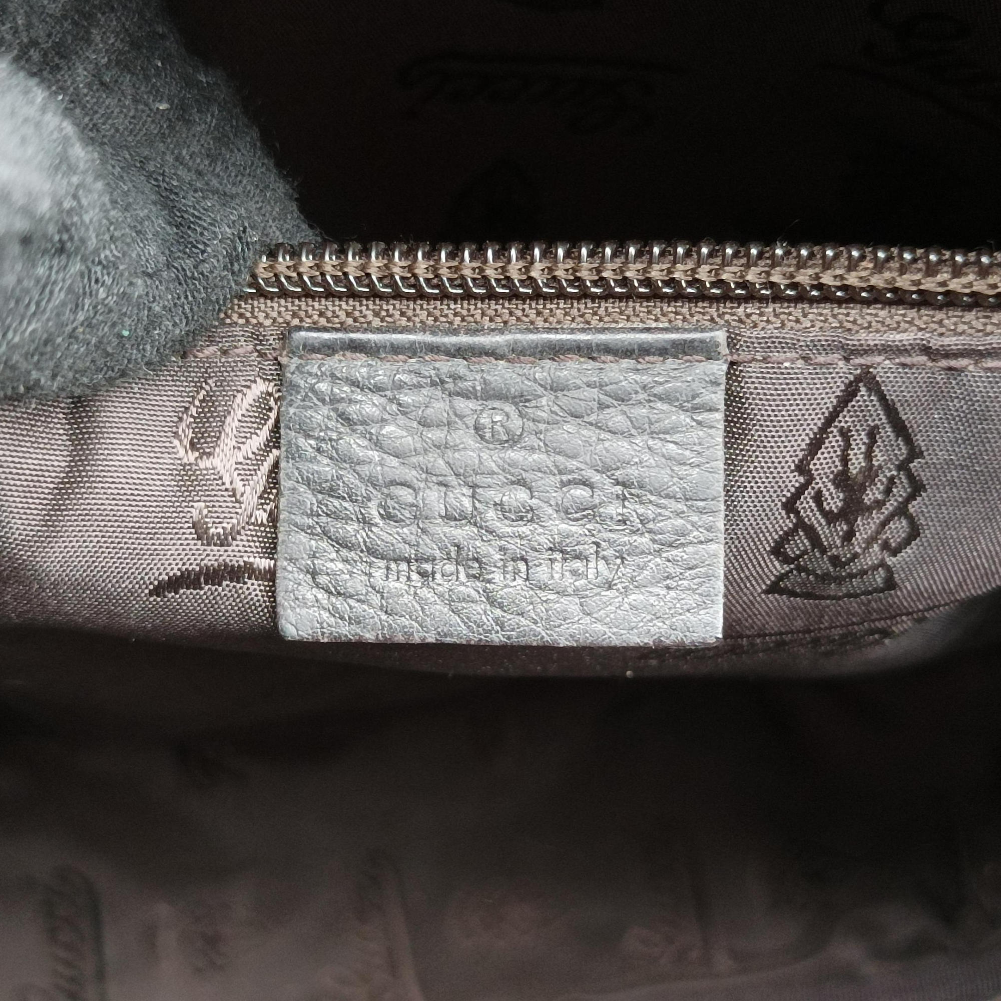 Pre-owned Gucci Guccissima Messenger Black Leather 201448 shoulderbag | stylenewstar