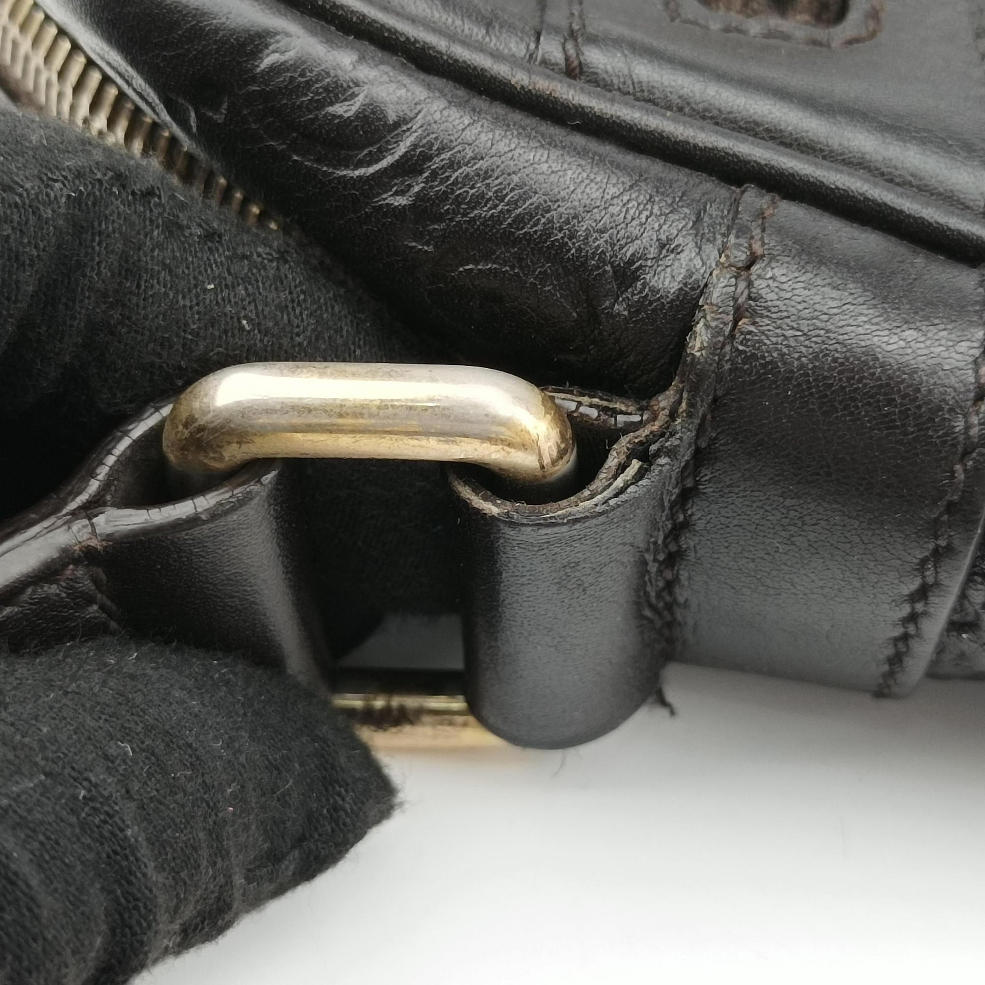 Pre-owned Gucci Guccissima Messenger Black Leather 201448 shoulderbag | stylenewstar