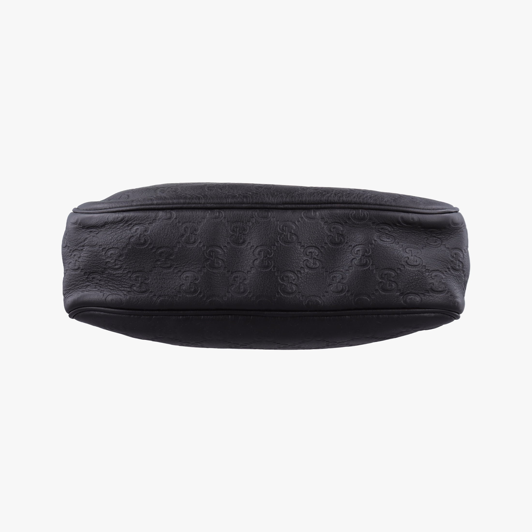 Pre-owned Gucci Guccissima Messenger Black Leather 201448 shoulderbag | stylenewstar
