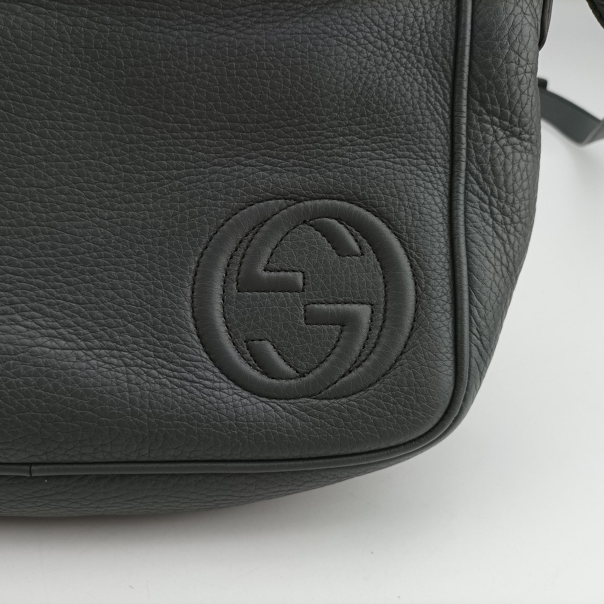 Secondhand Gucci Interlocking G Logo Soho Messenger Grey Leather 337084 shoulderbag | stylenewstar