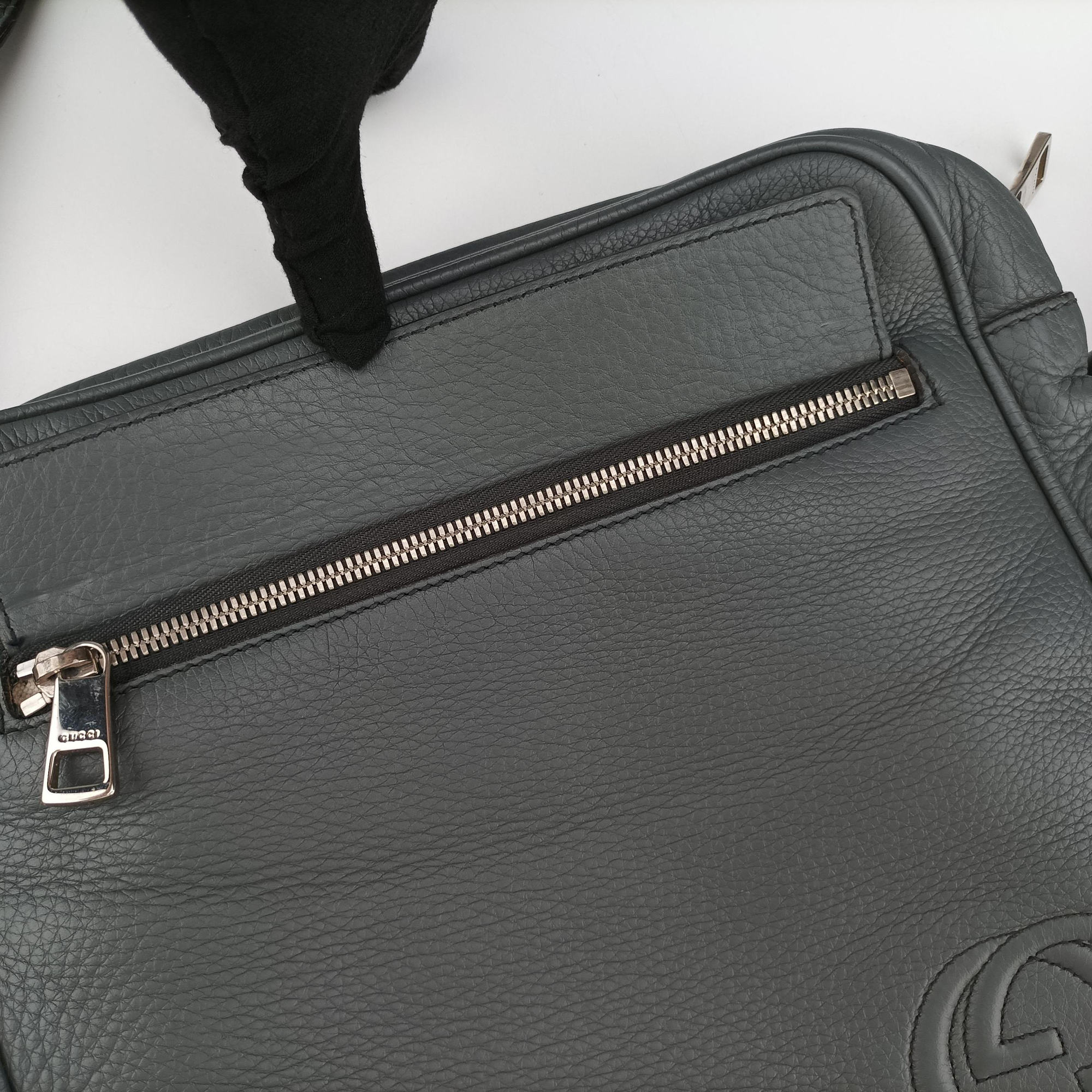 Secondhand Gucci Interlocking G Logo Soho Messenger Grey Leather 337084 shoulderbag | stylenewstar
