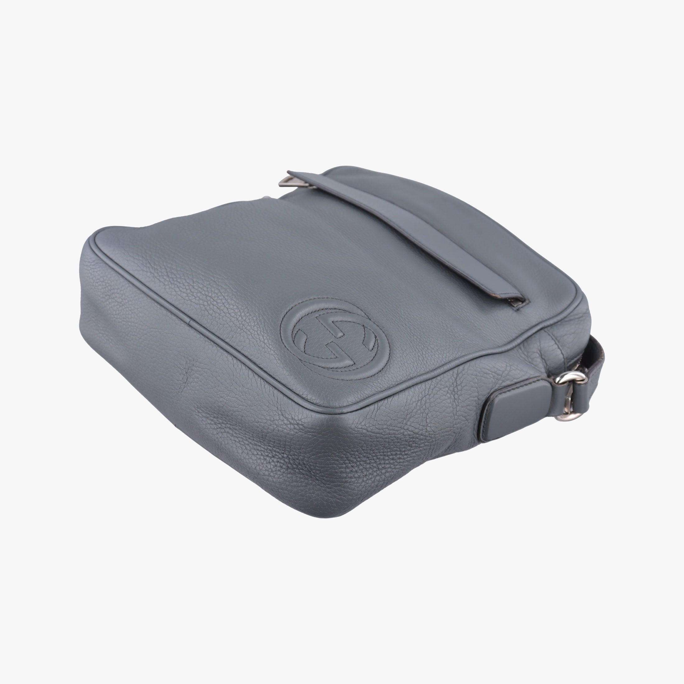 Secondhand Gucci Interlocking G Logo Soho Messenger Grey Leather 337084 shoulderbag | stylenewstar