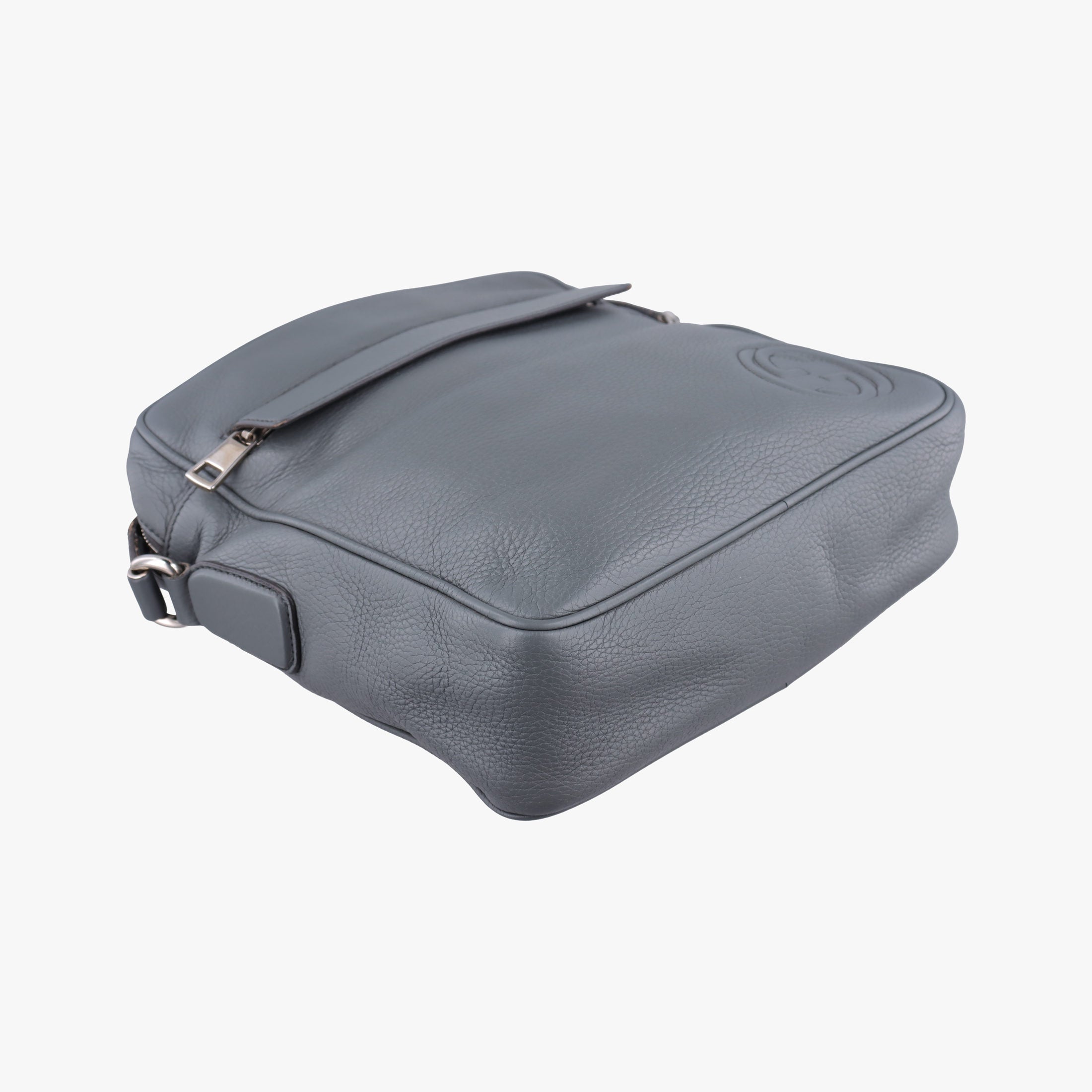 Secondhand Gucci Interlocking G Logo Soho Messenger Grey Leather 337084 shoulderbag | stylenewstar