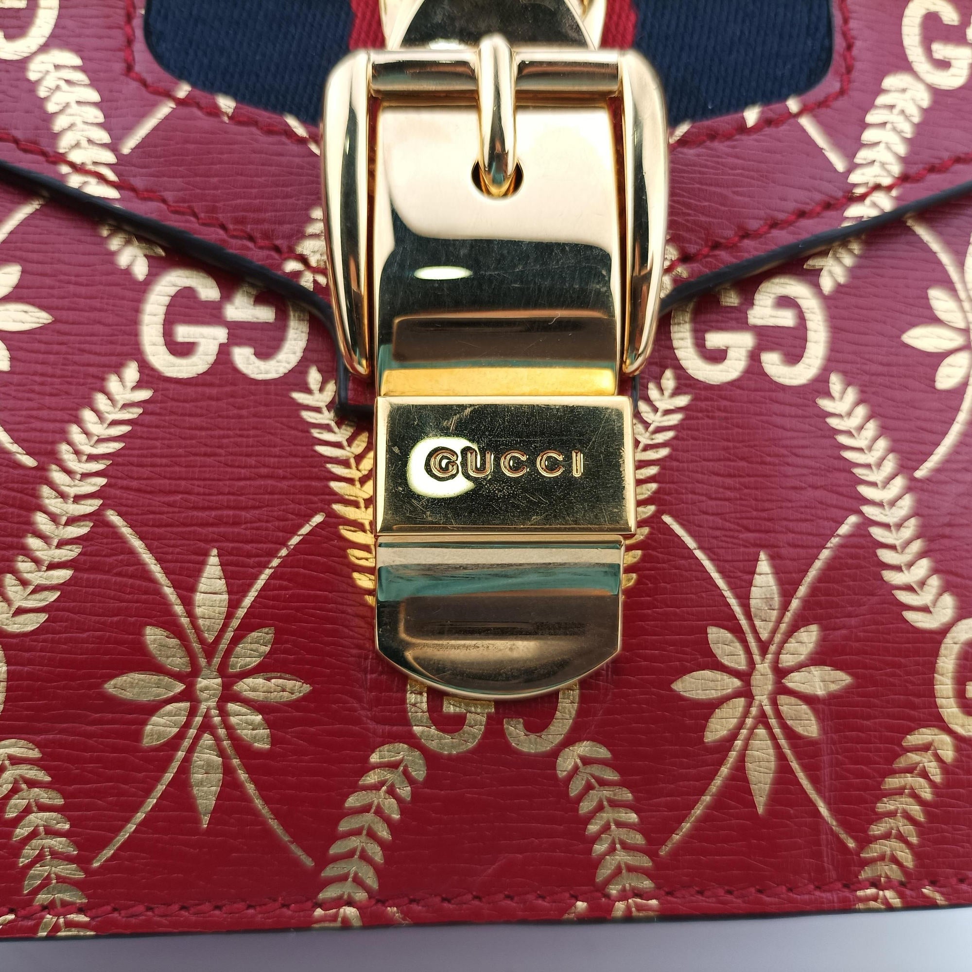 Pre-owned Gucci Sylvie Red Leather 470270 shoulderbag | stylenewstar