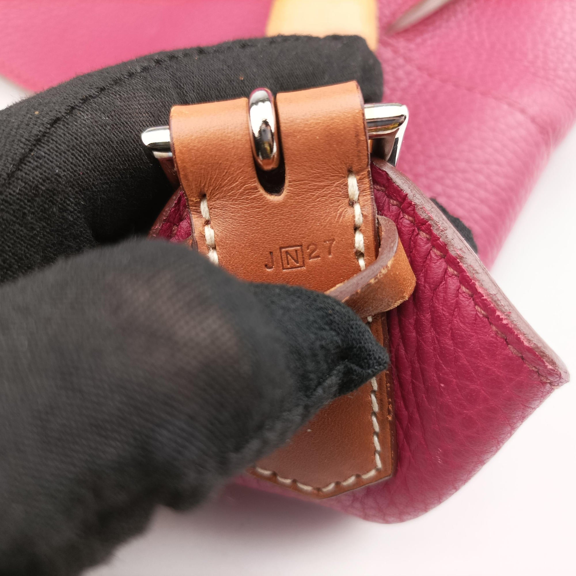 Pre-owned Hermes Marwari Raspberry Clemence Leather  shoulderbag | stylenewstar