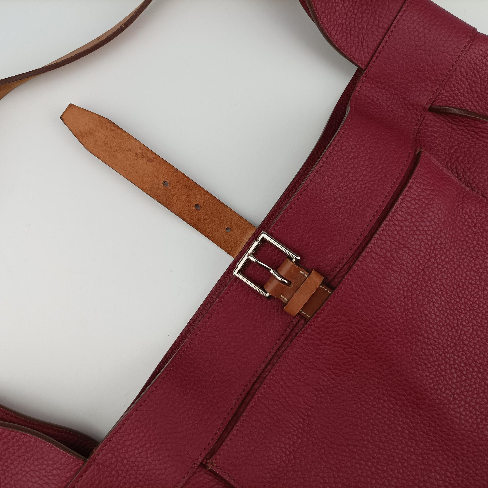 Pre-owned Hermes Marwari Raspberry Clemence Leather  shoulderbag | stylenewstar