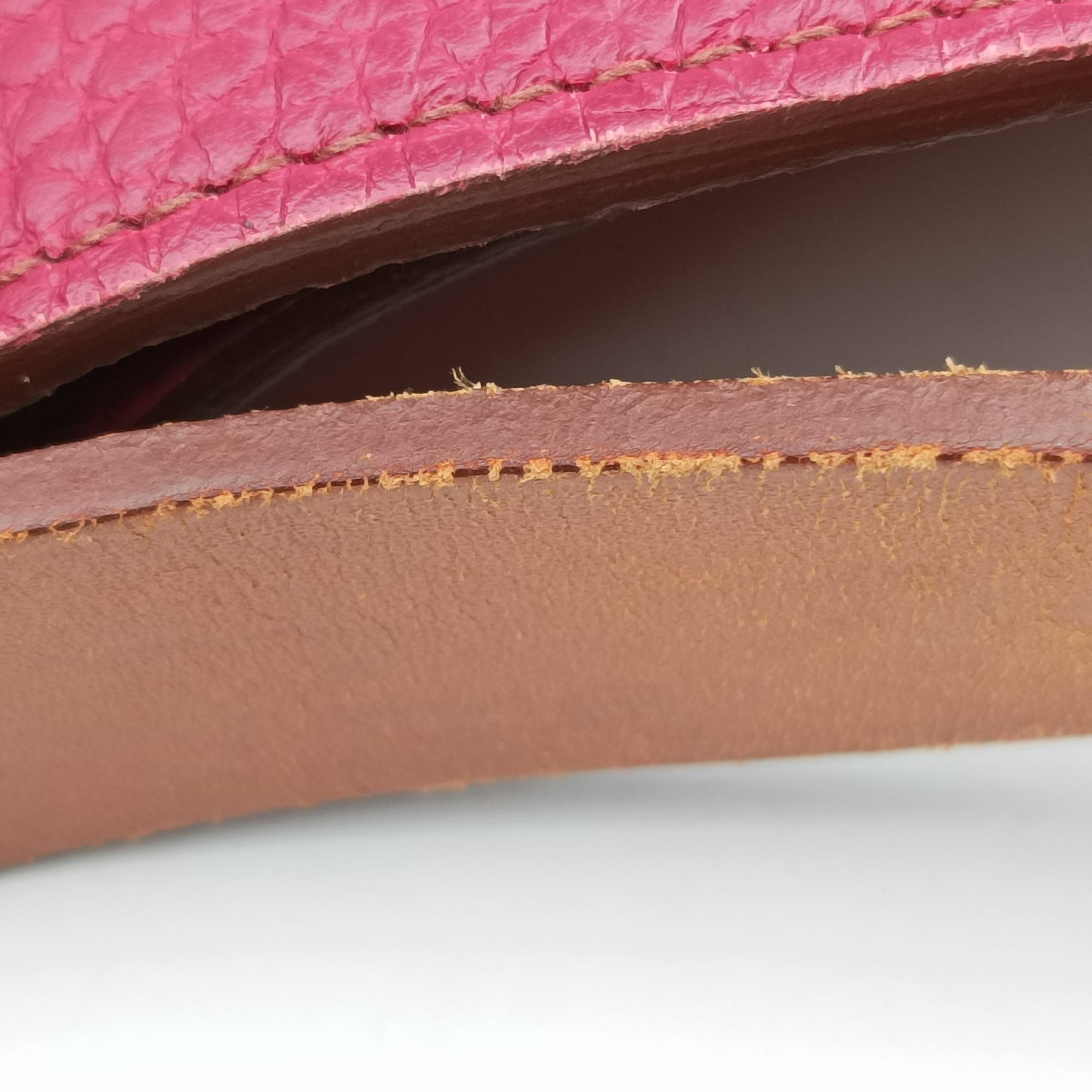Pre-owned Hermes Marwari Raspberry Clemence Leather  shoulderbag | stylenewstar