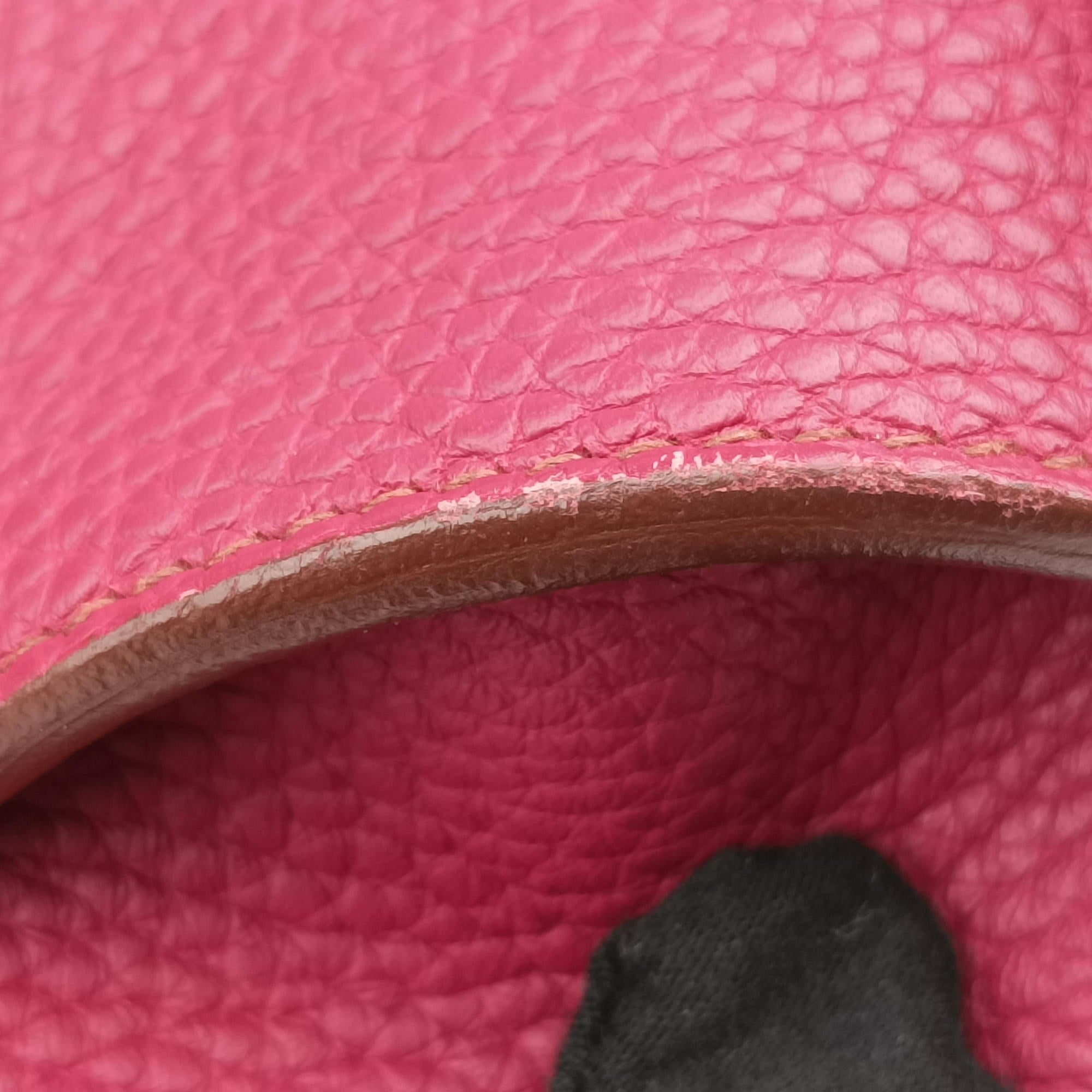 Pre-owned Hermes Marwari Raspberry Clemence Leather  shoulderbag | stylenewstar