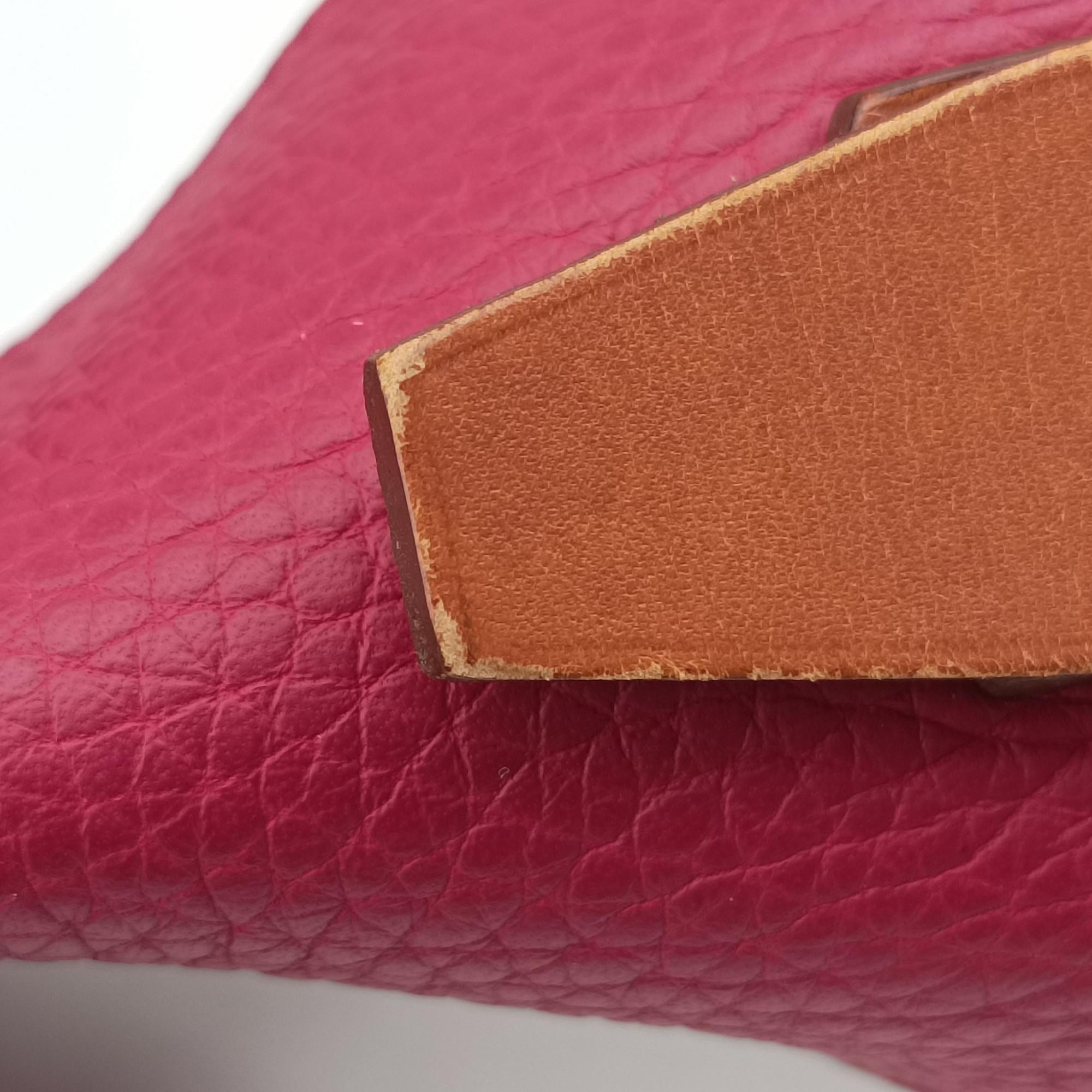 Pre-owned Hermes Marwari Raspberry Clemence Leather  shoulderbag | stylenewstar