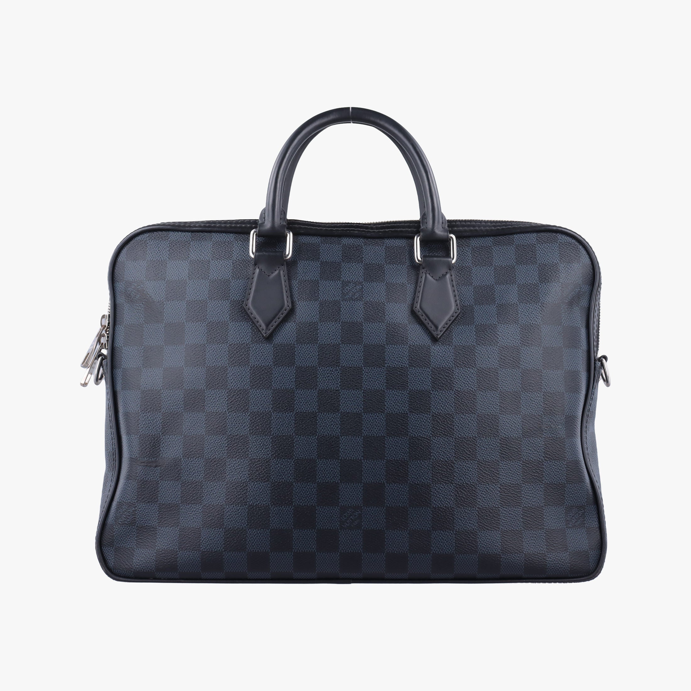 Pre-owned Louis Vuitton Dandy MM Cobalt Damier Coated Canvas × Leather N63298 handbag | stylenewstar