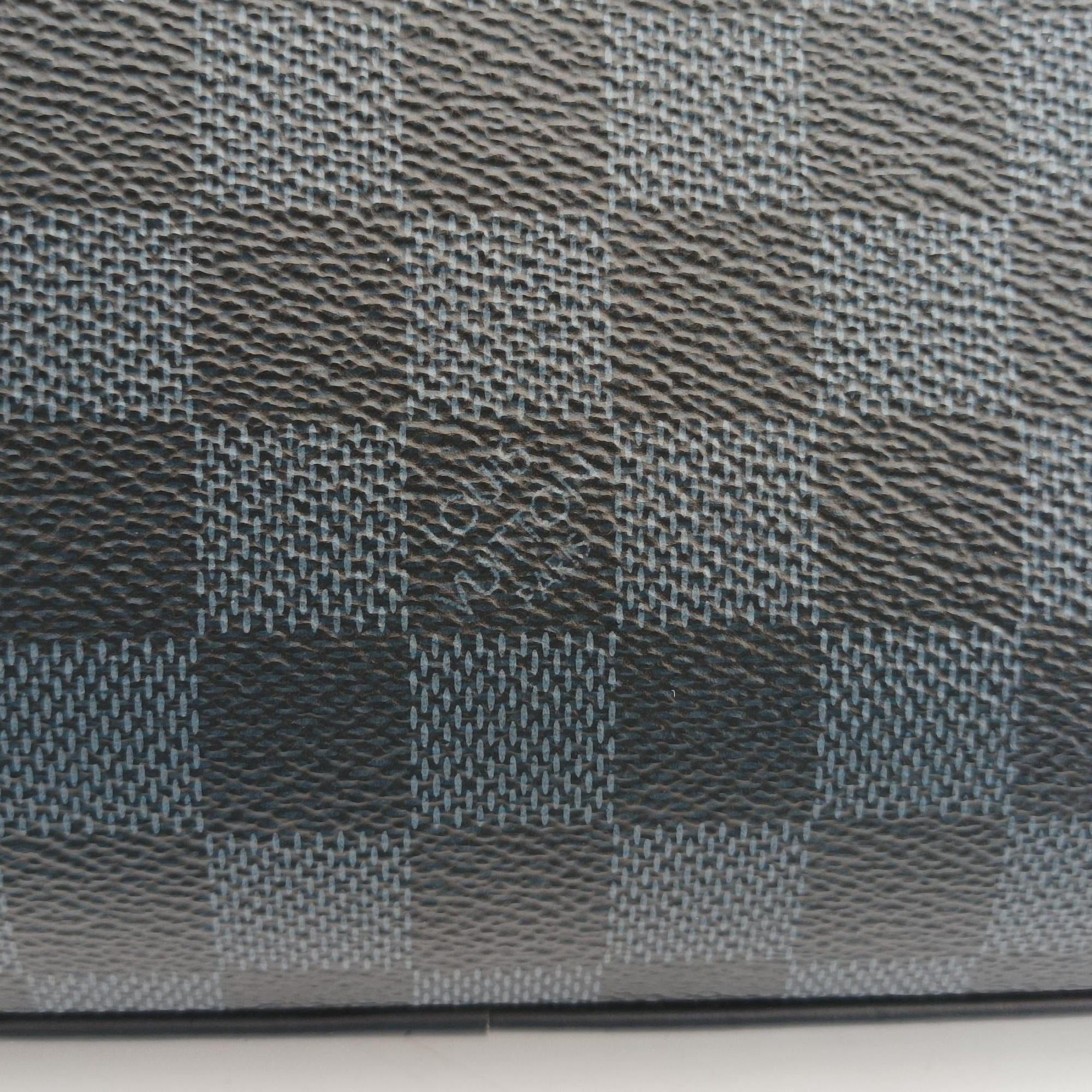 Pre-owned Louis Vuitton Dandy MM Cobalt Damier Coated Canvas × Leather N63298 handbag | stylenewstar