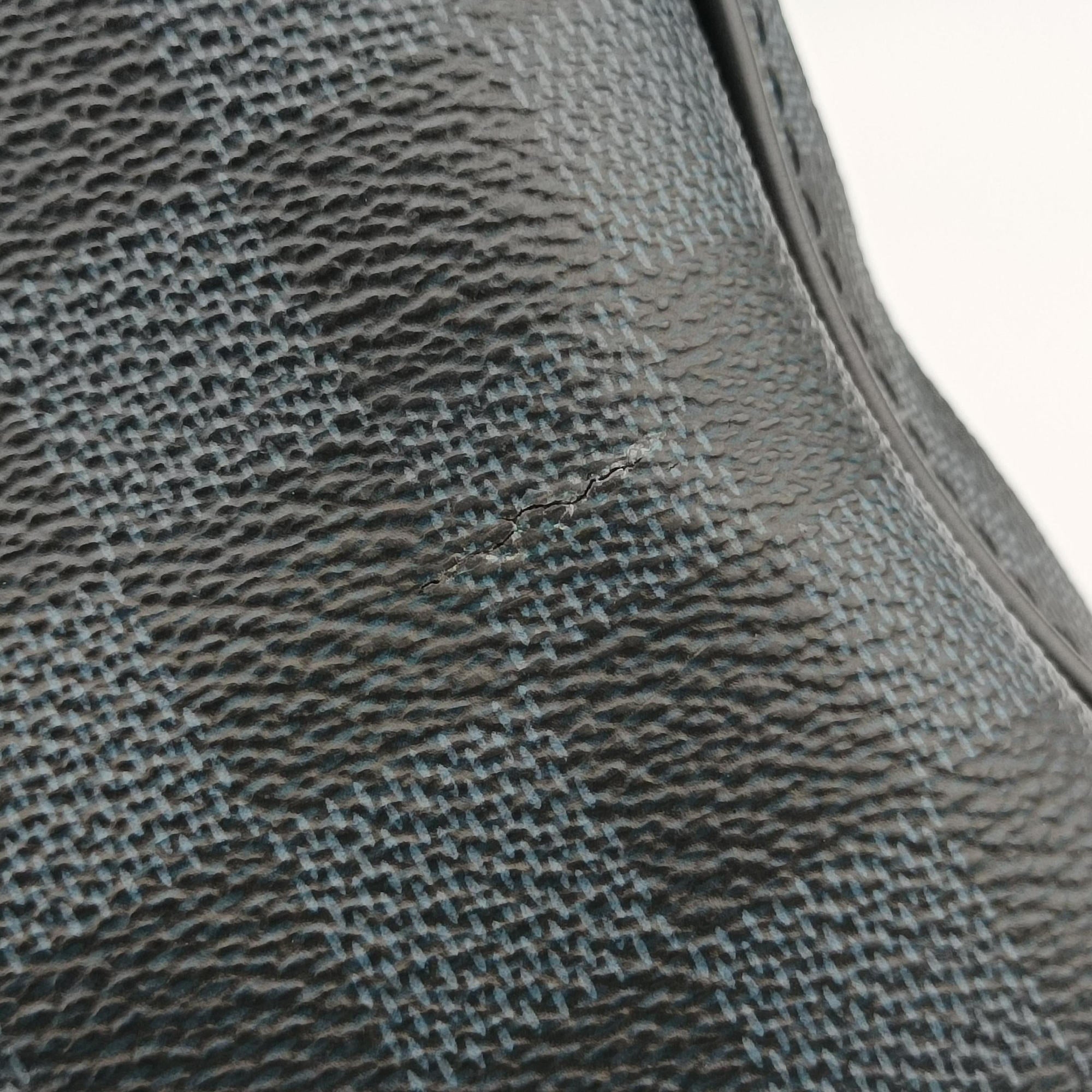 Pre-owned Louis Vuitton Dandy MM Cobalt Damier Coated Canvas × Leather N63298 handbag | stylenewstar